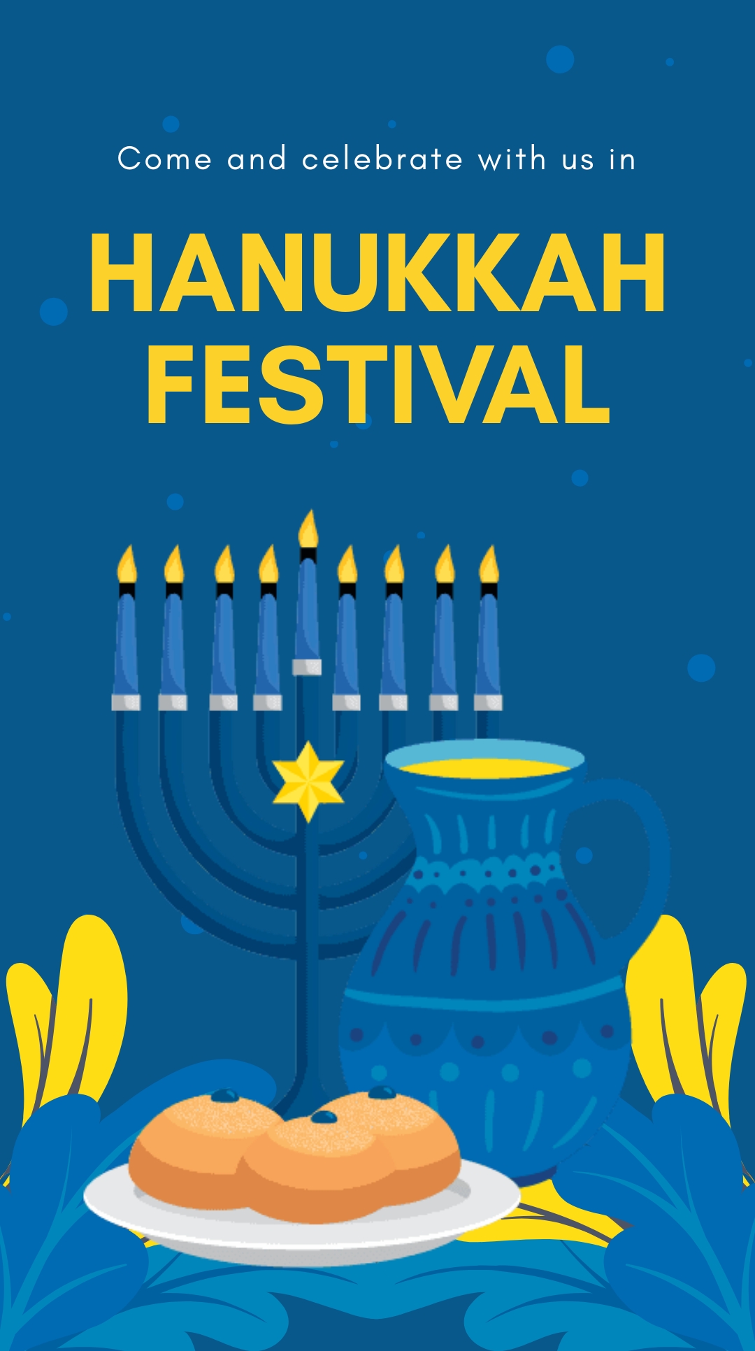 Free Hanukkah Festival Instagram Story Template