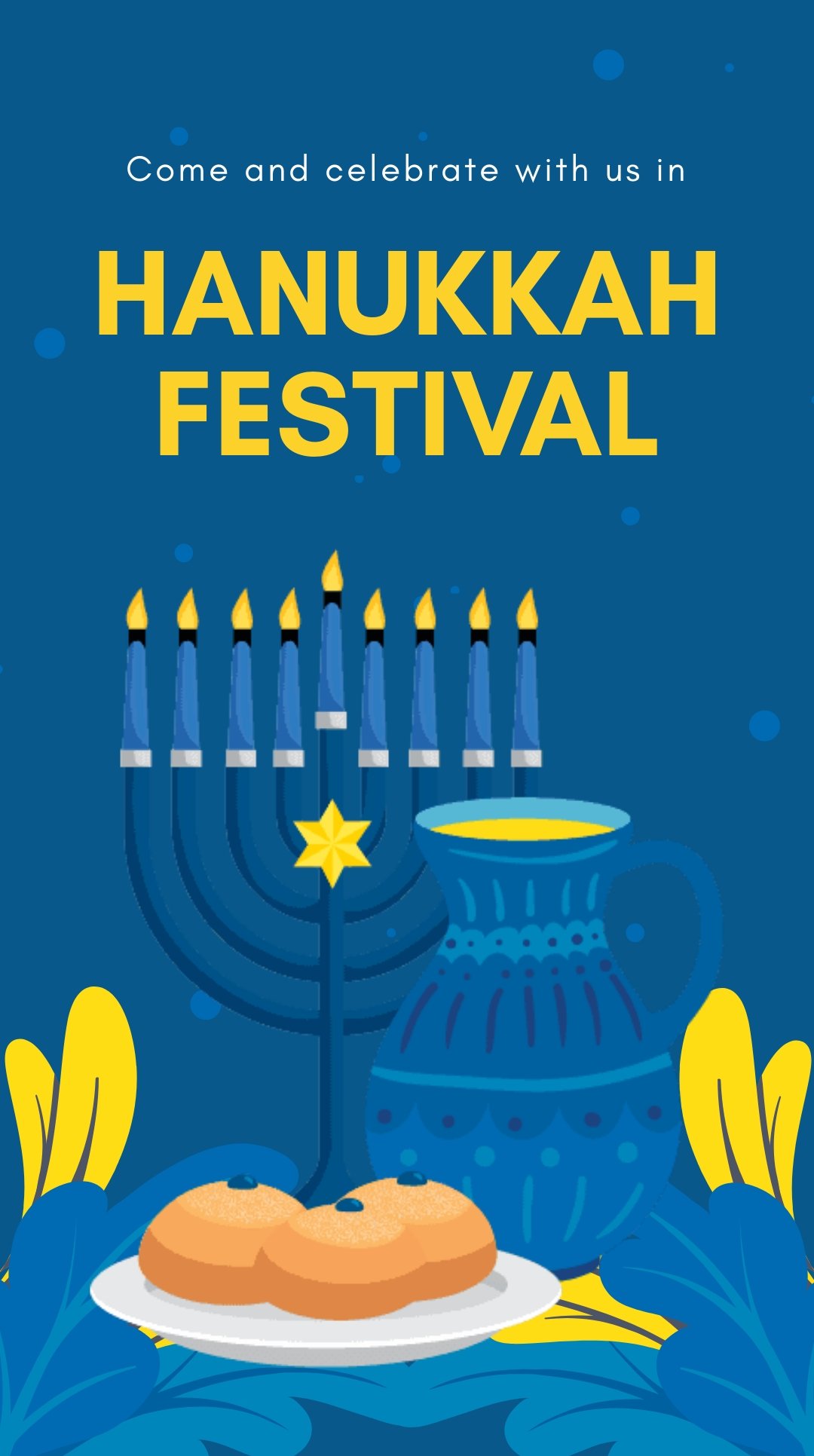 Hanukkah Festival Whatsapp Post Template