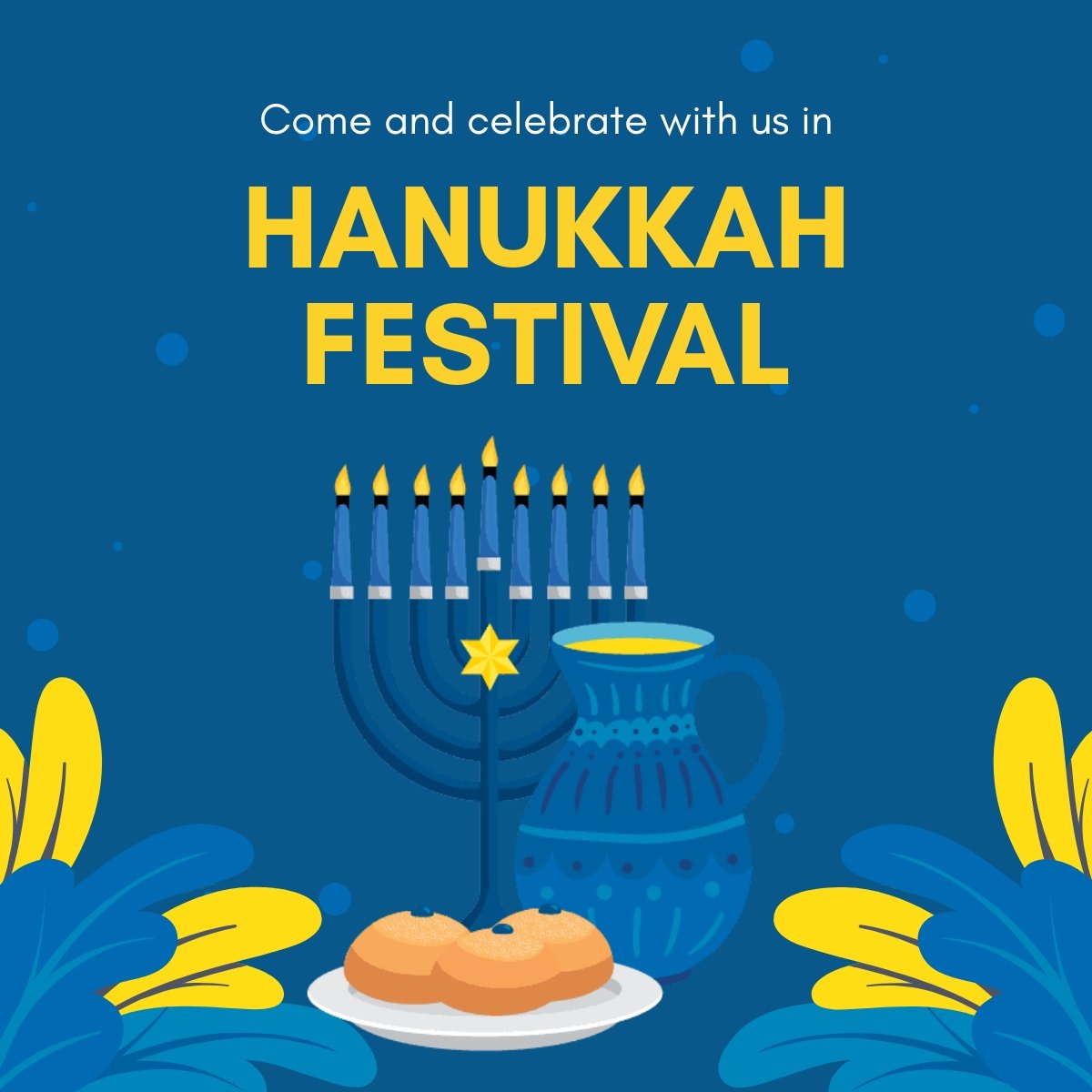 Hanukkah Festival Linkedin Post Template