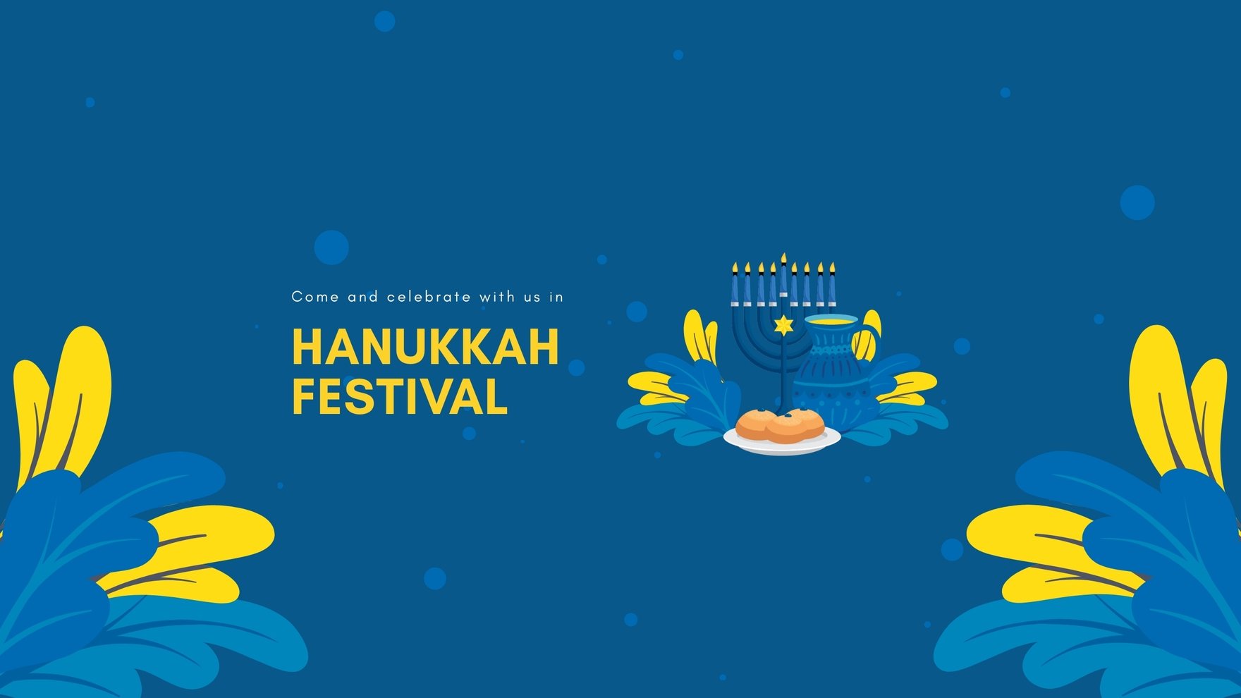 Free Hanukkah Festival Youtube Banner Template