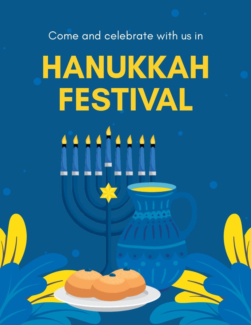 Free Hanukkah Festival Flyer Template