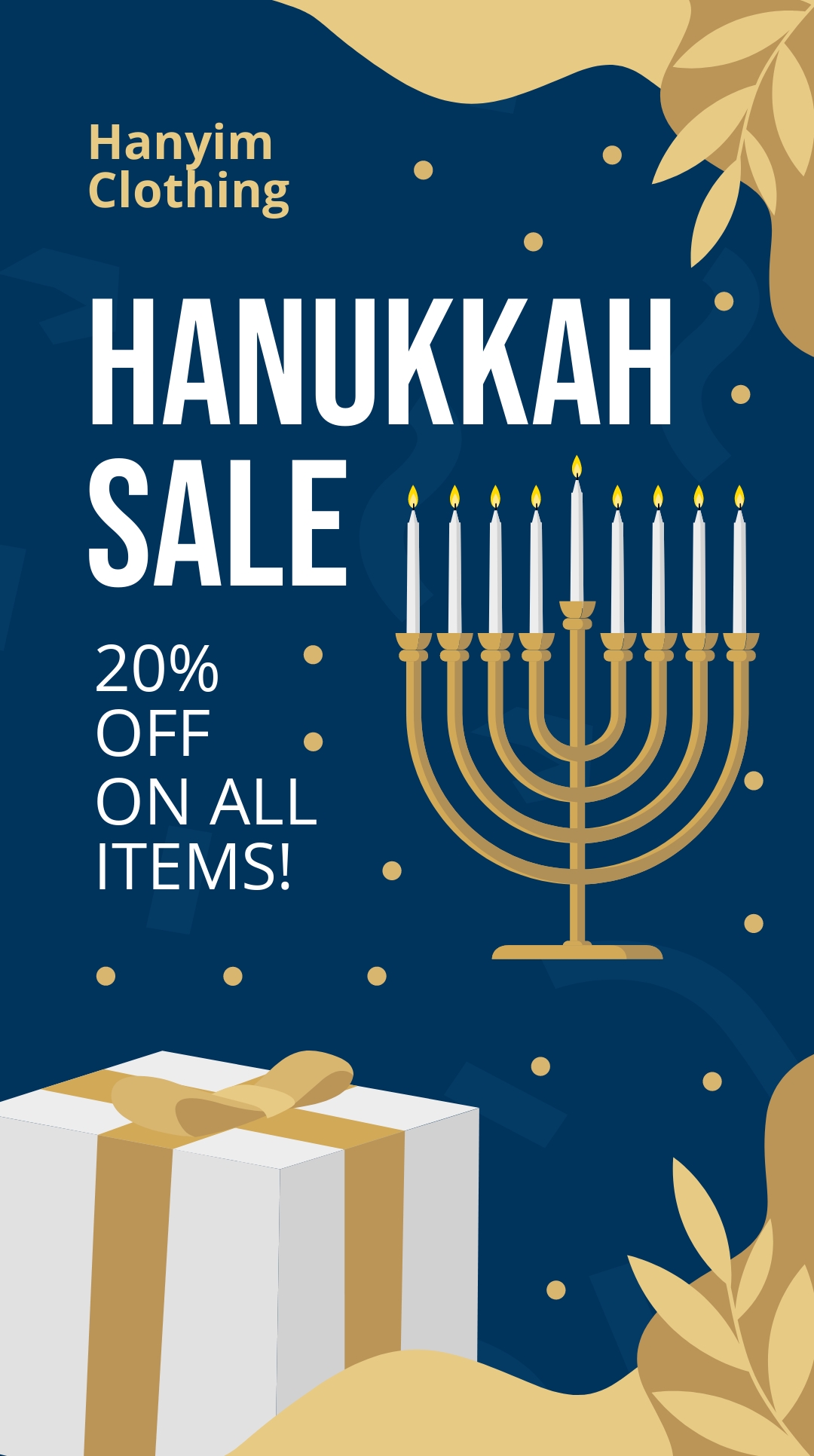 Free Hanukkah Sale Instagram Story Template