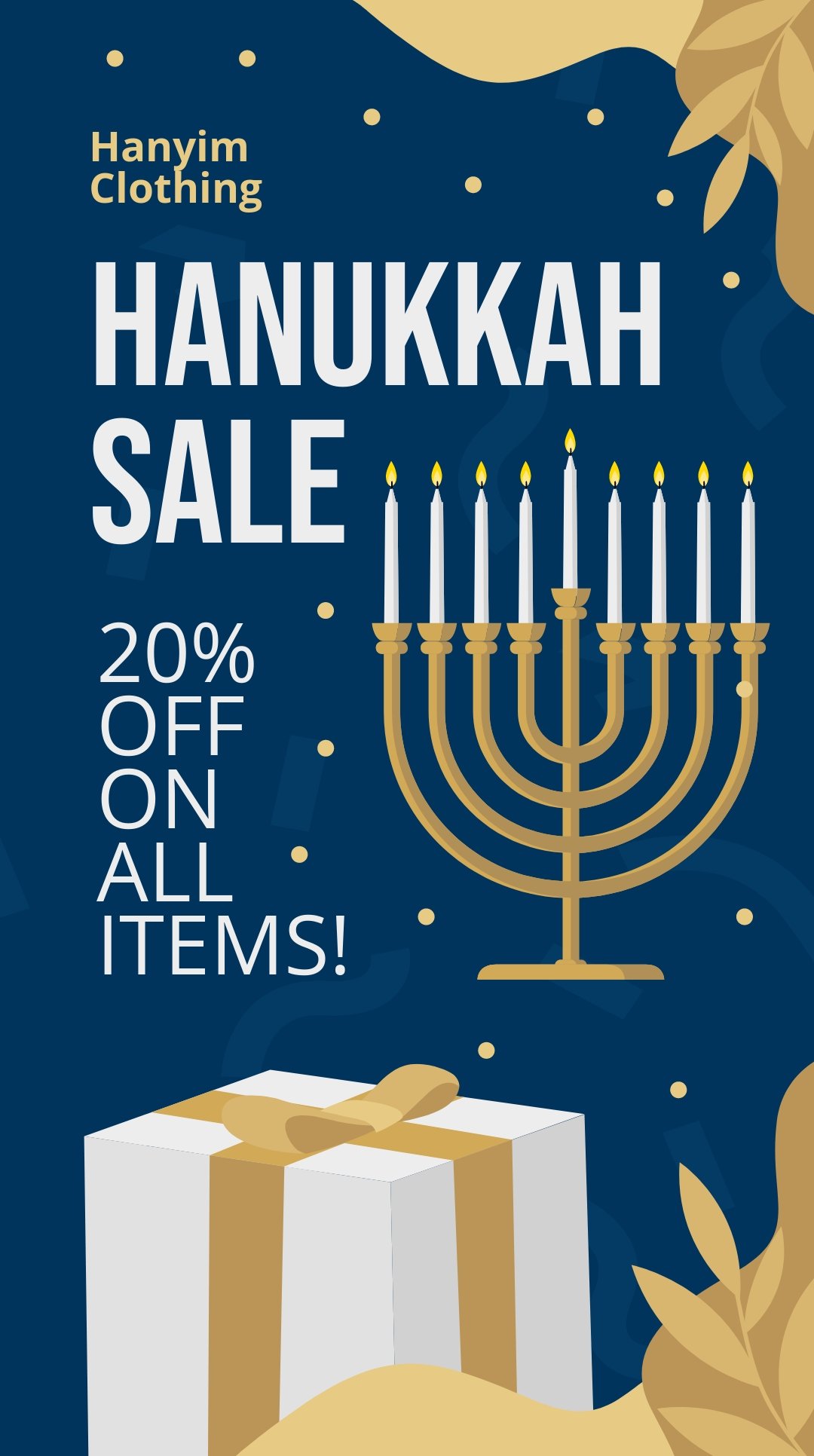Hanukkah Sale Whatsapp Post Template