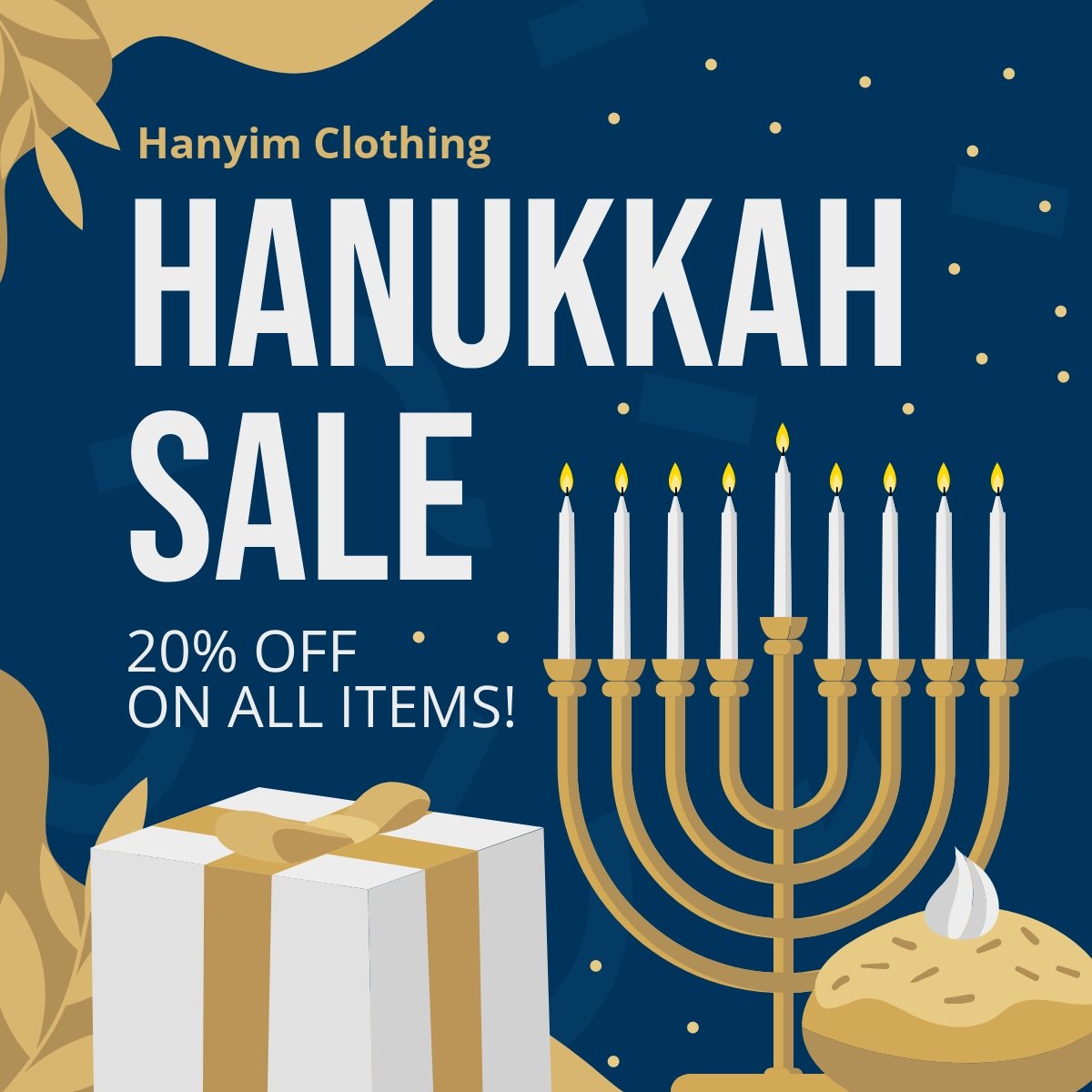 Free Hanukkah Sale Linkedin Post Template
