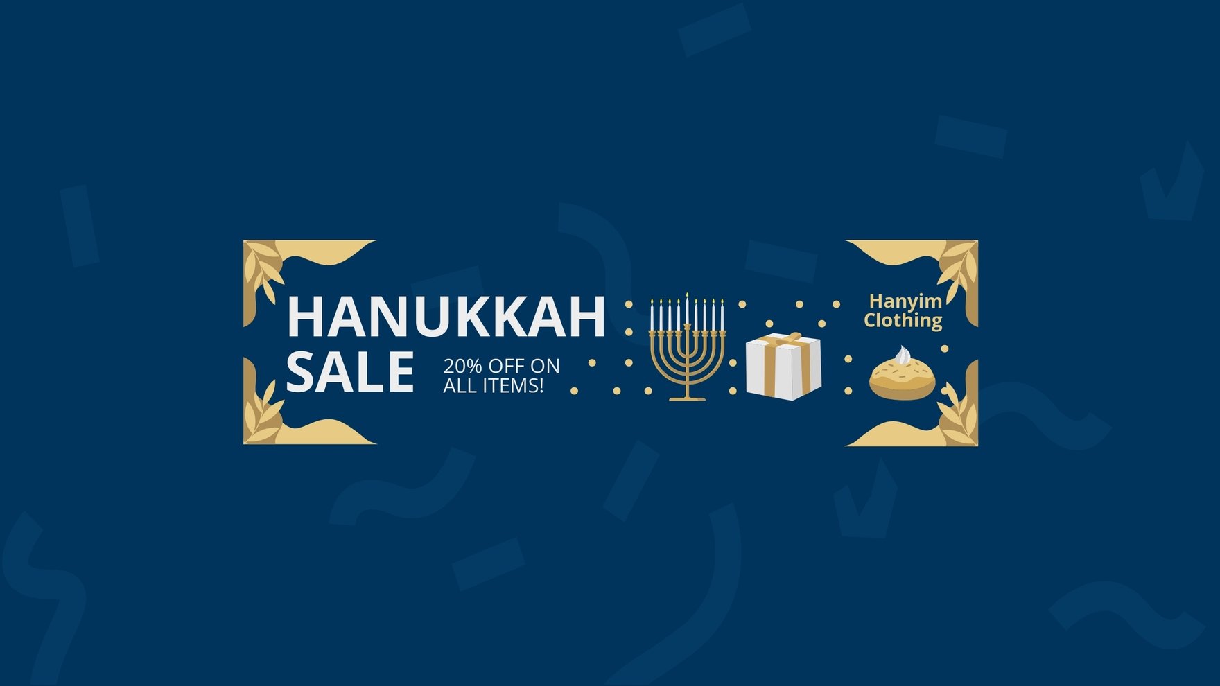 Free Hanukkah Sale Youtube Banner Template