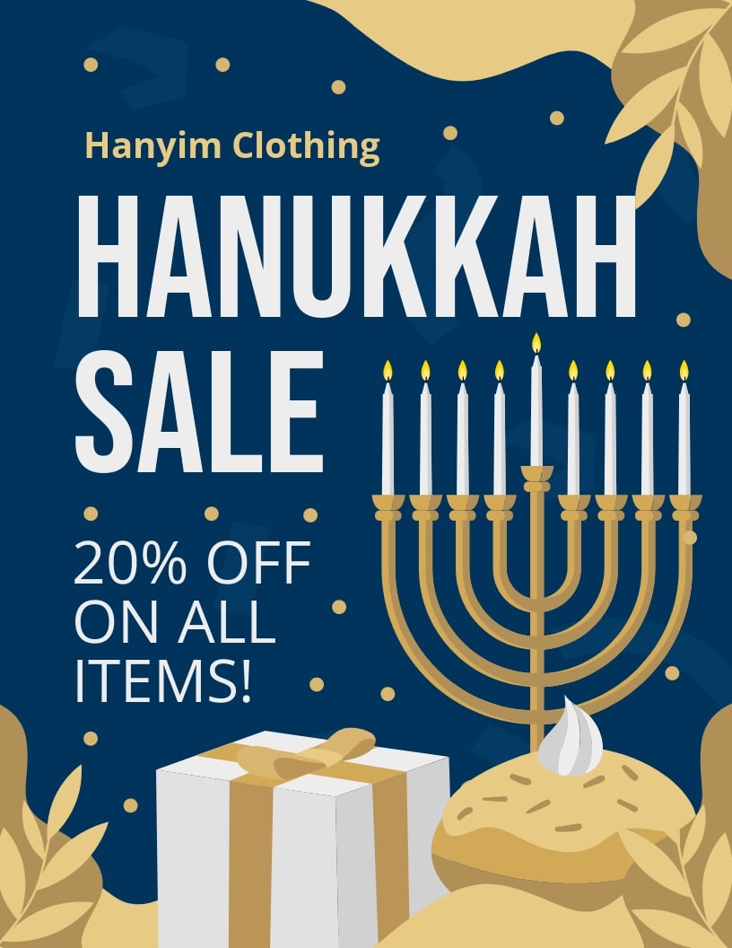 Free Hanukkah Sale Flyer Template in Word, Google Docs, PSD, Publisher