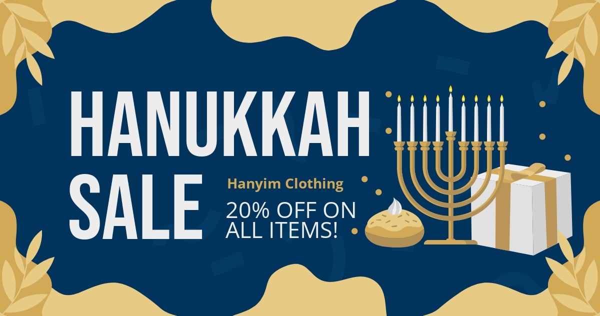 Hanukkah Sale Facebook Post Template
