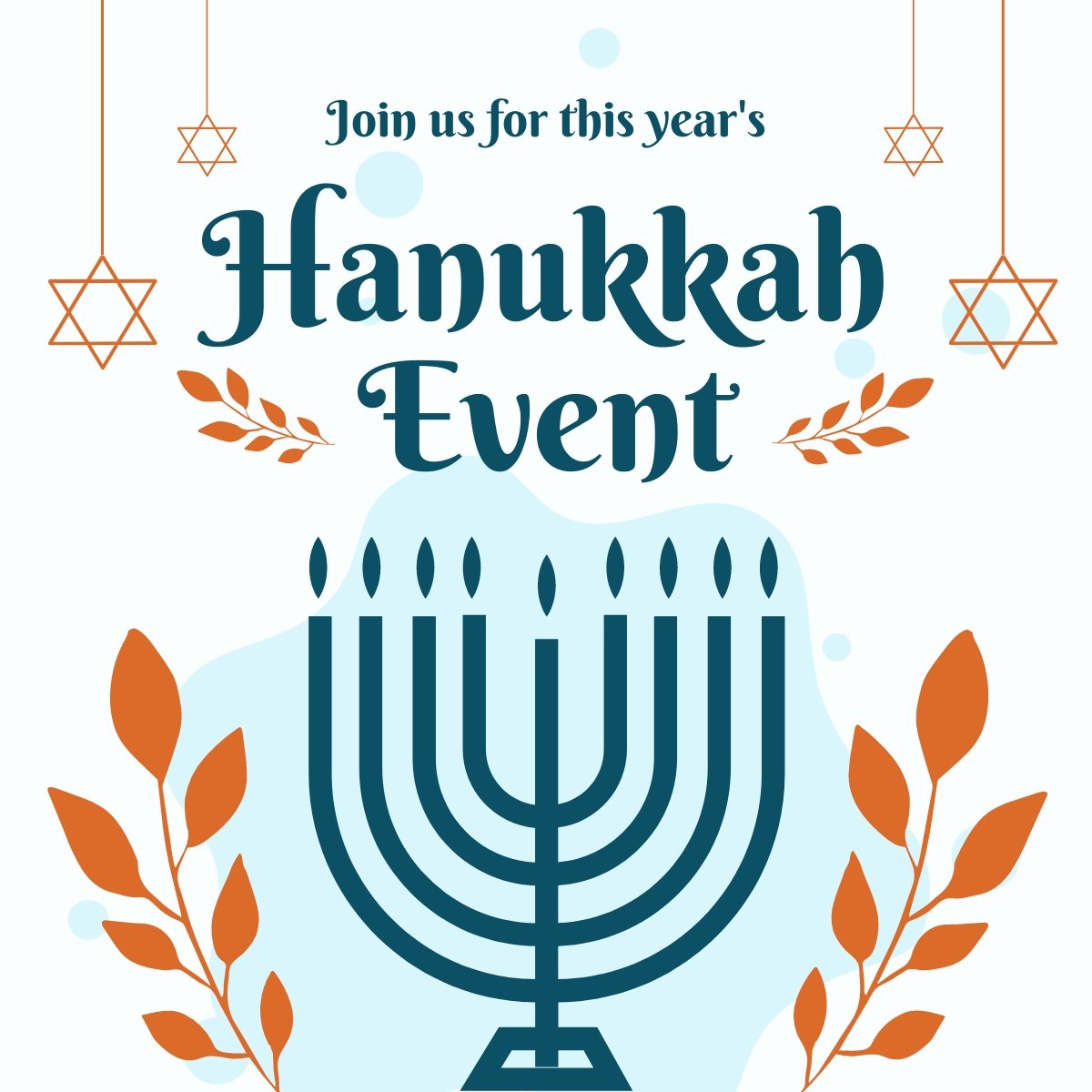 Free Hanukkah Event Linkedin Post Template