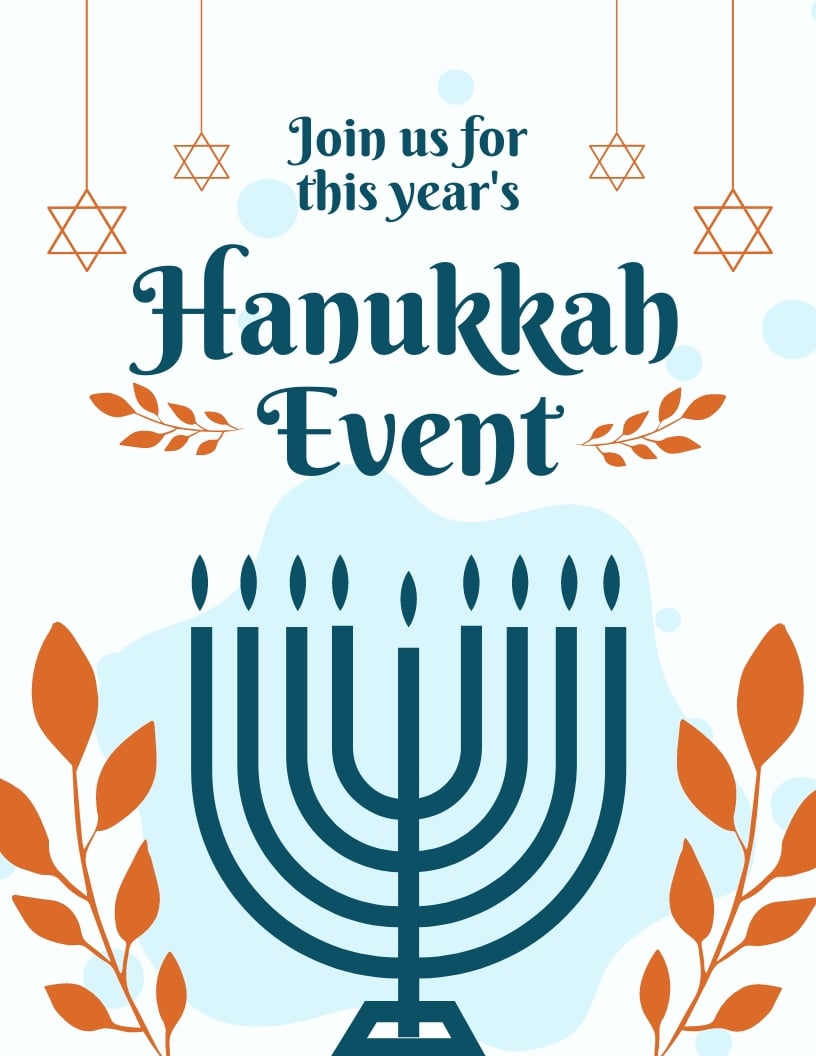 Hanukkah Event Flyer Template in Word, Google Docs, PSD, Publisher