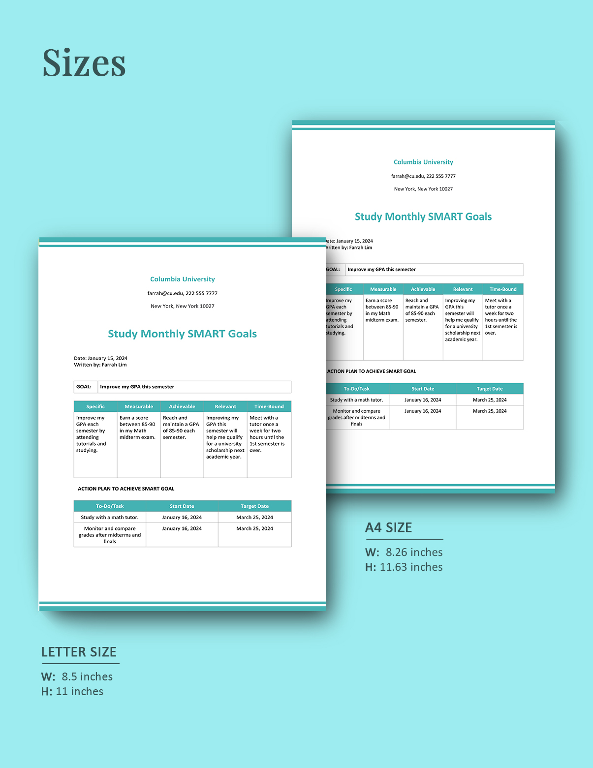 Study Monthly Smart Goals Template - Google Docs, Google Slides, Excel ...