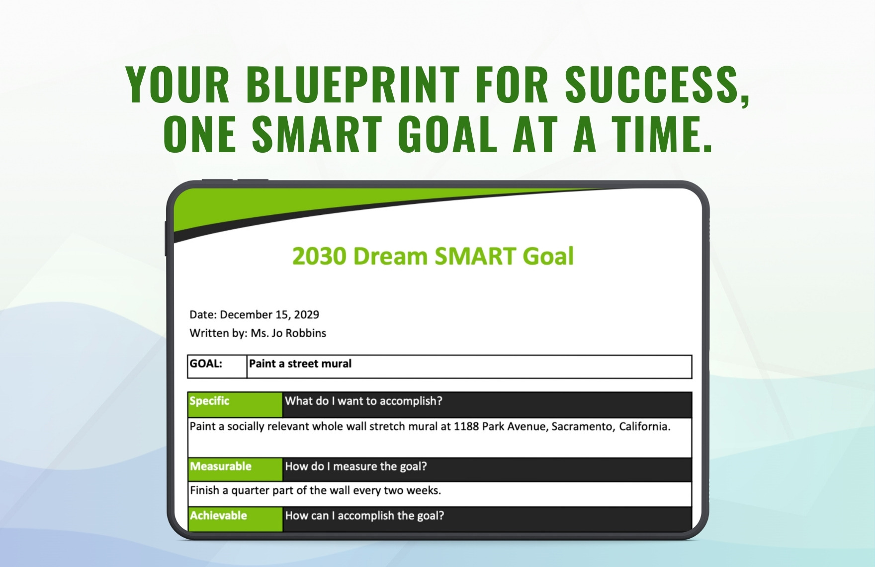 Dream Smart Goal Planner Template