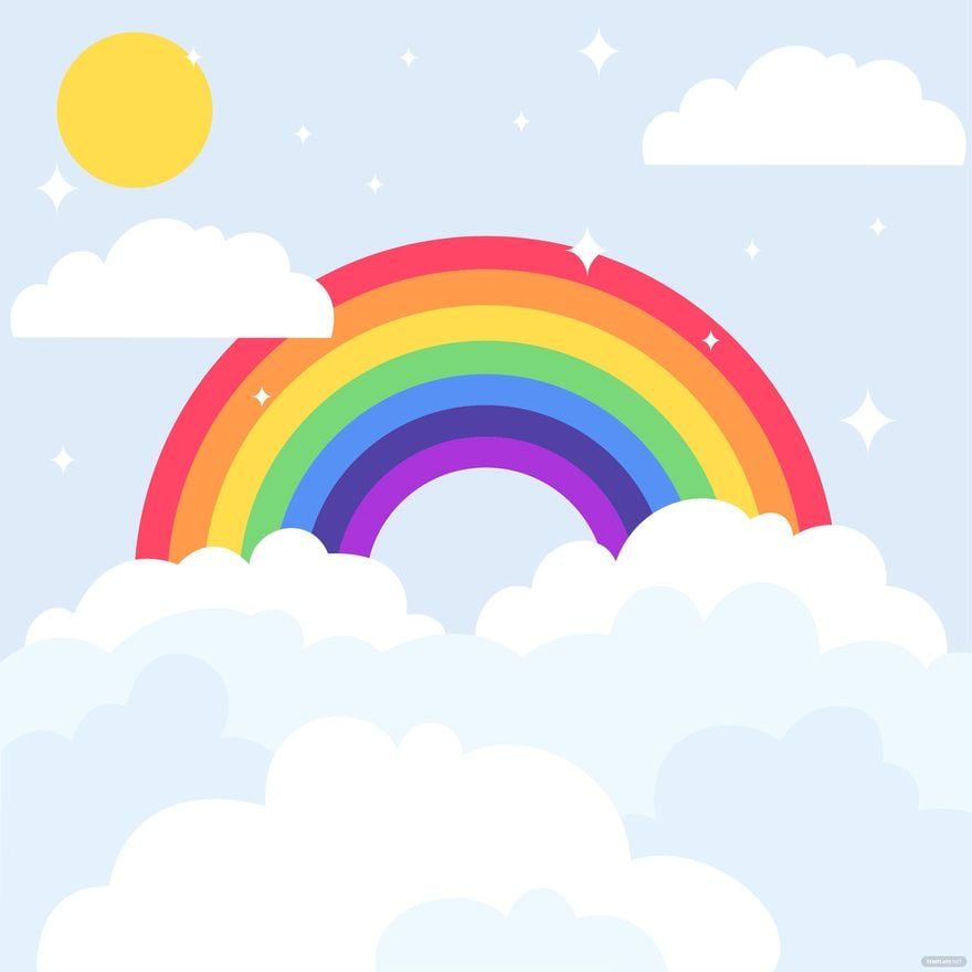 Rainbow Sky Vector in Illustrator, EPS, SVG, JPG, PNG