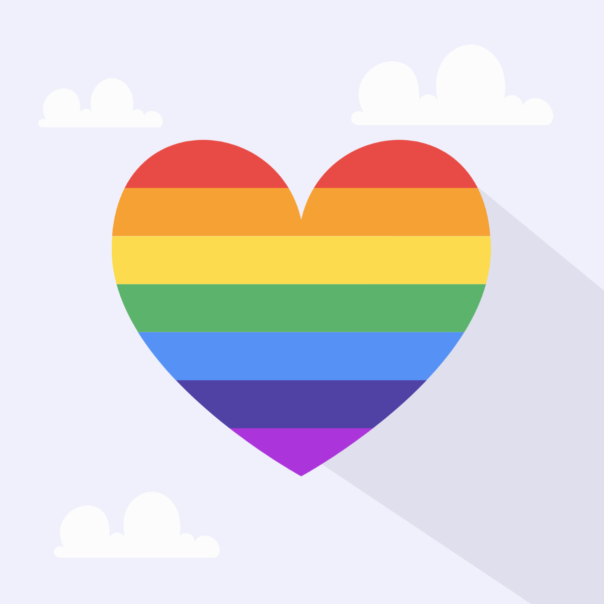 Rainbow Heart Vector Template