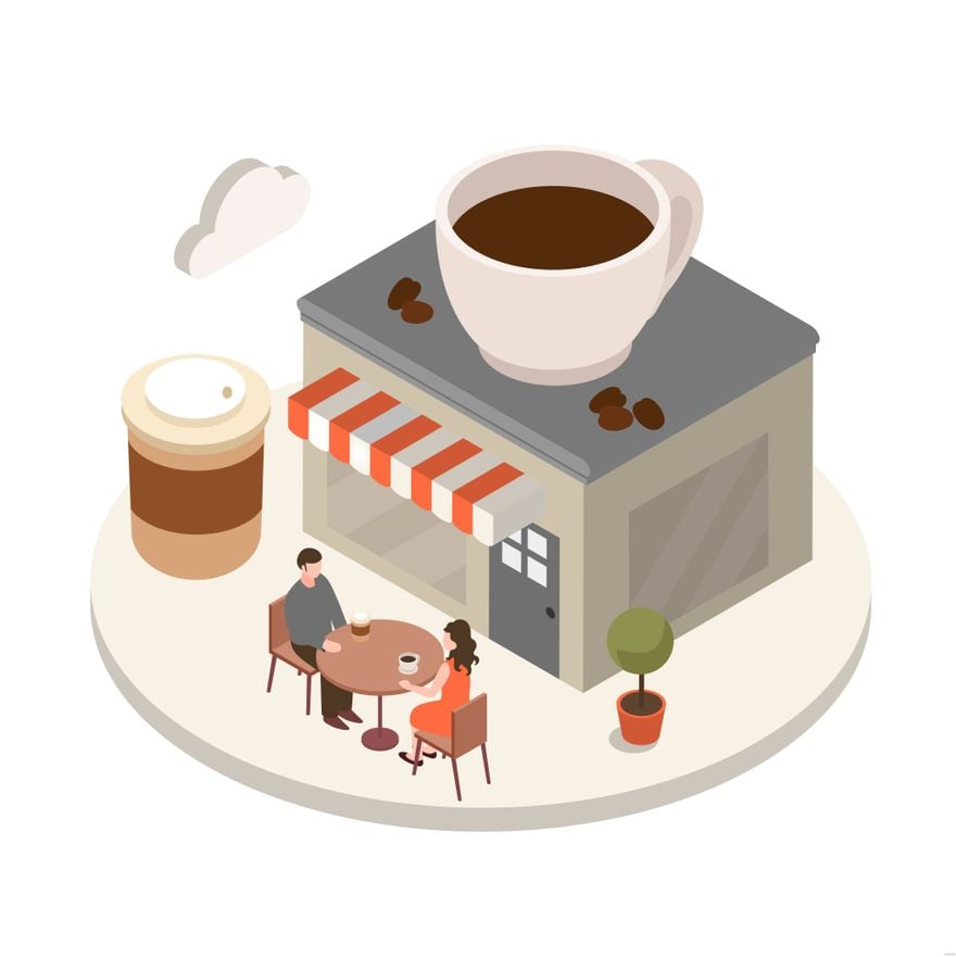 Coffee Isometric Illustration