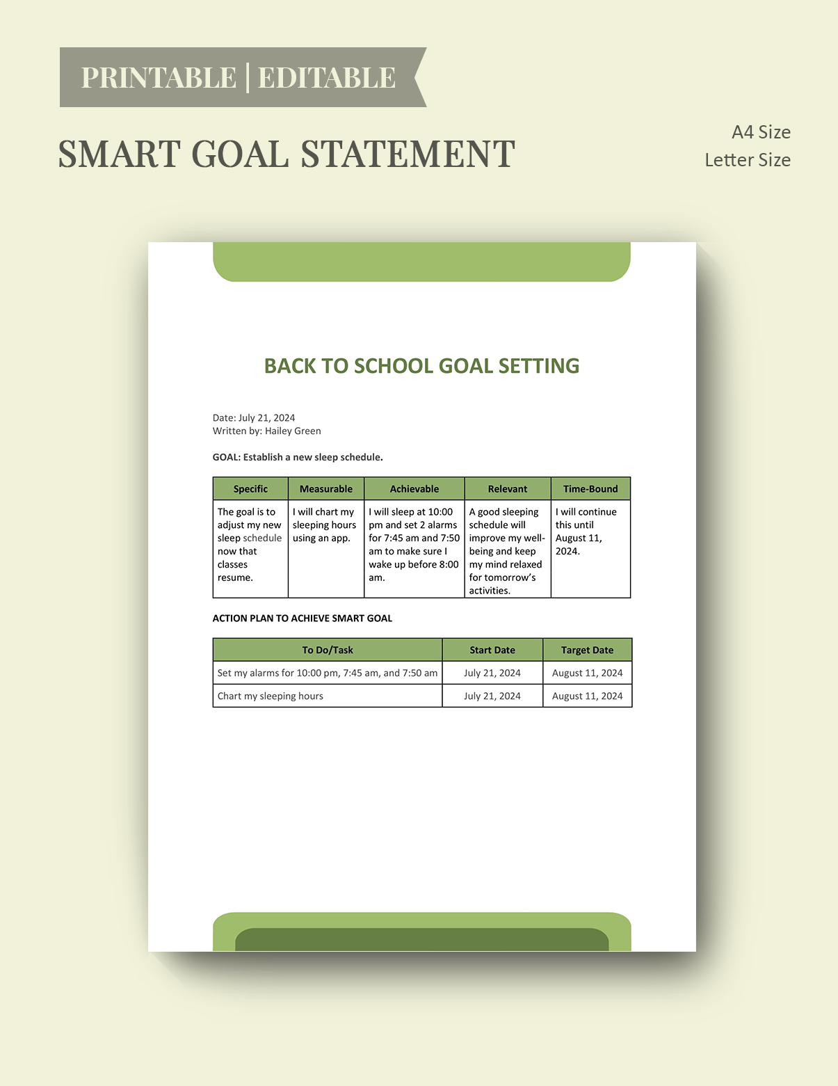 Routine SMART Goal Setting Template - Google Docs, Google Slides, Excel ...