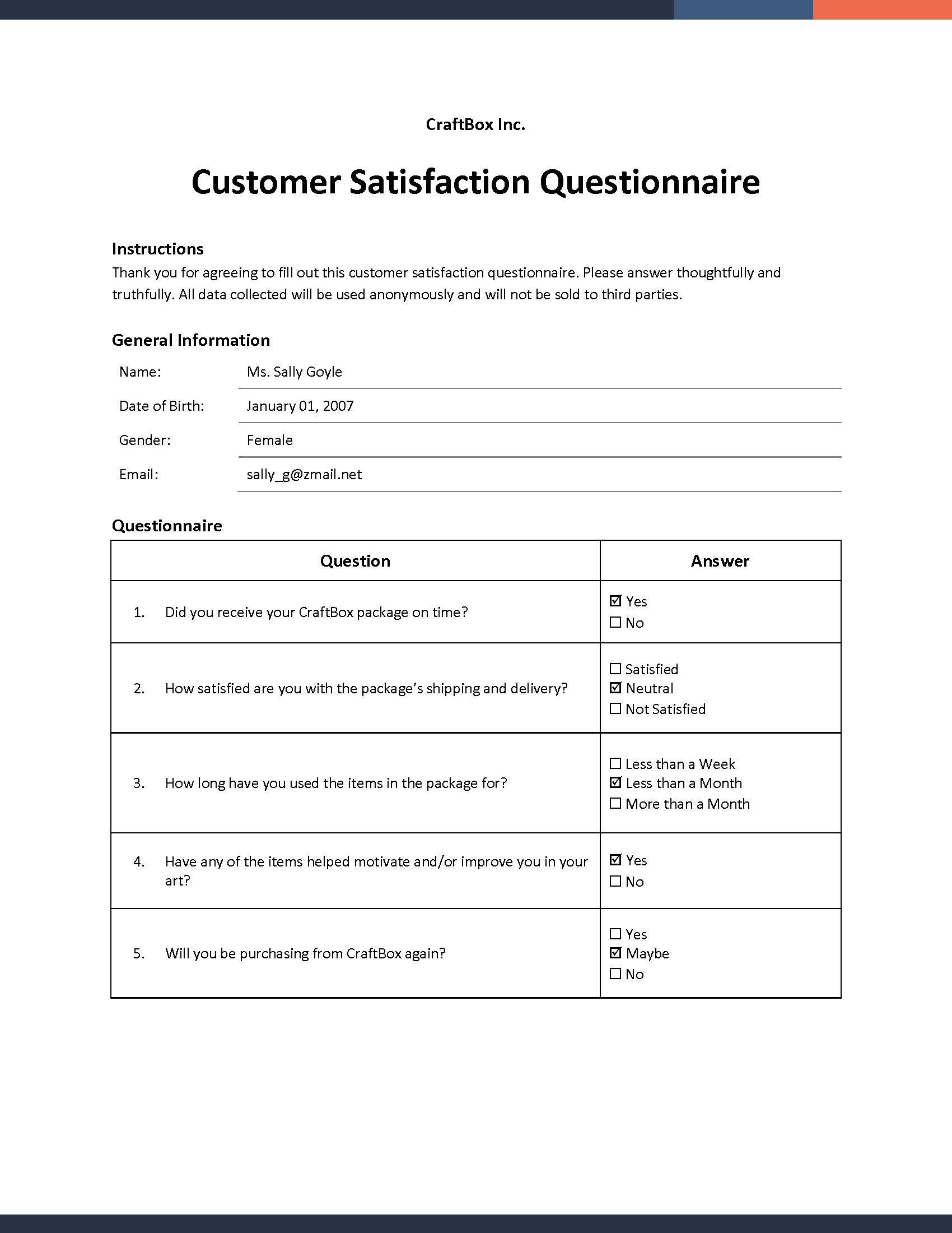 Client Questionnaire Template