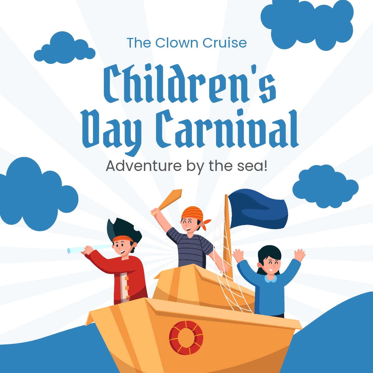 Children's Day Carnival Linkedin Post Template