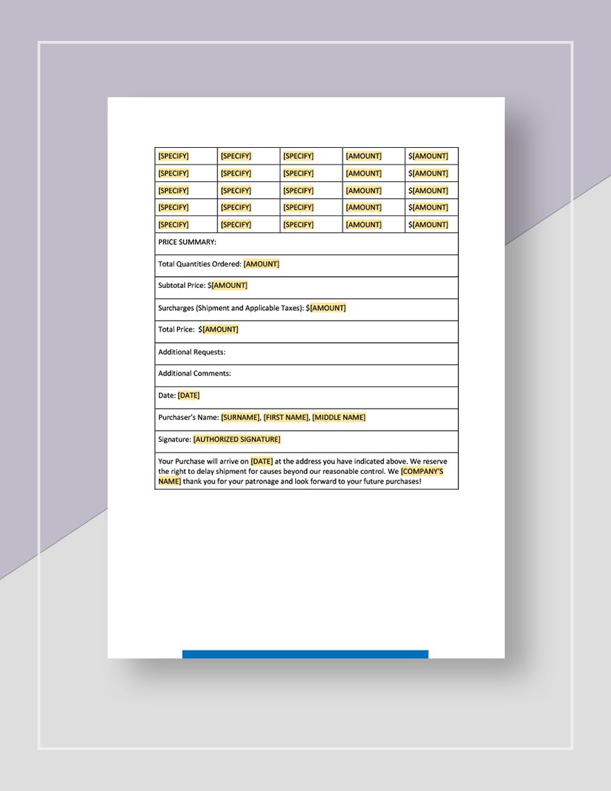 Office Supplies Request Template