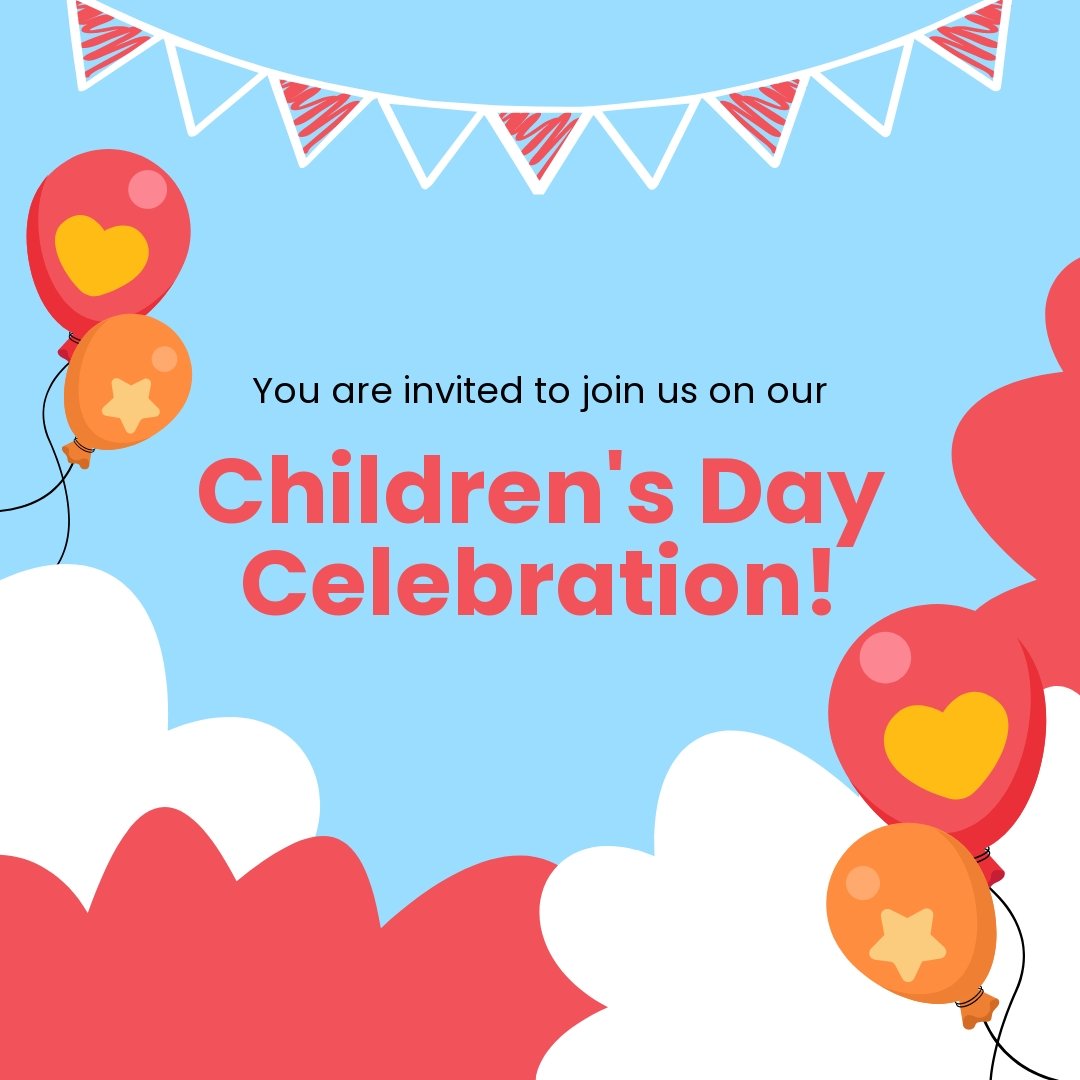 Free Childrens Day Invitation Instagram Post Template