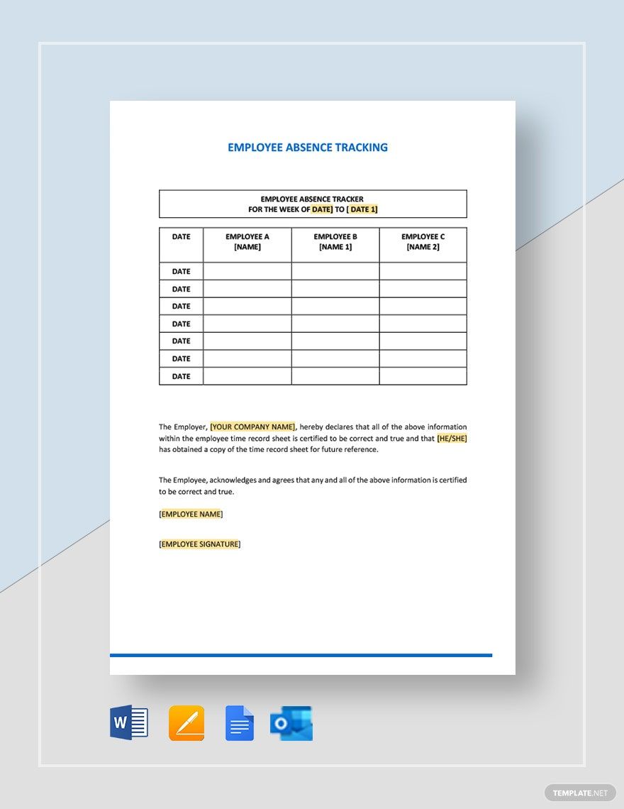 Employee Absence Tracking Template