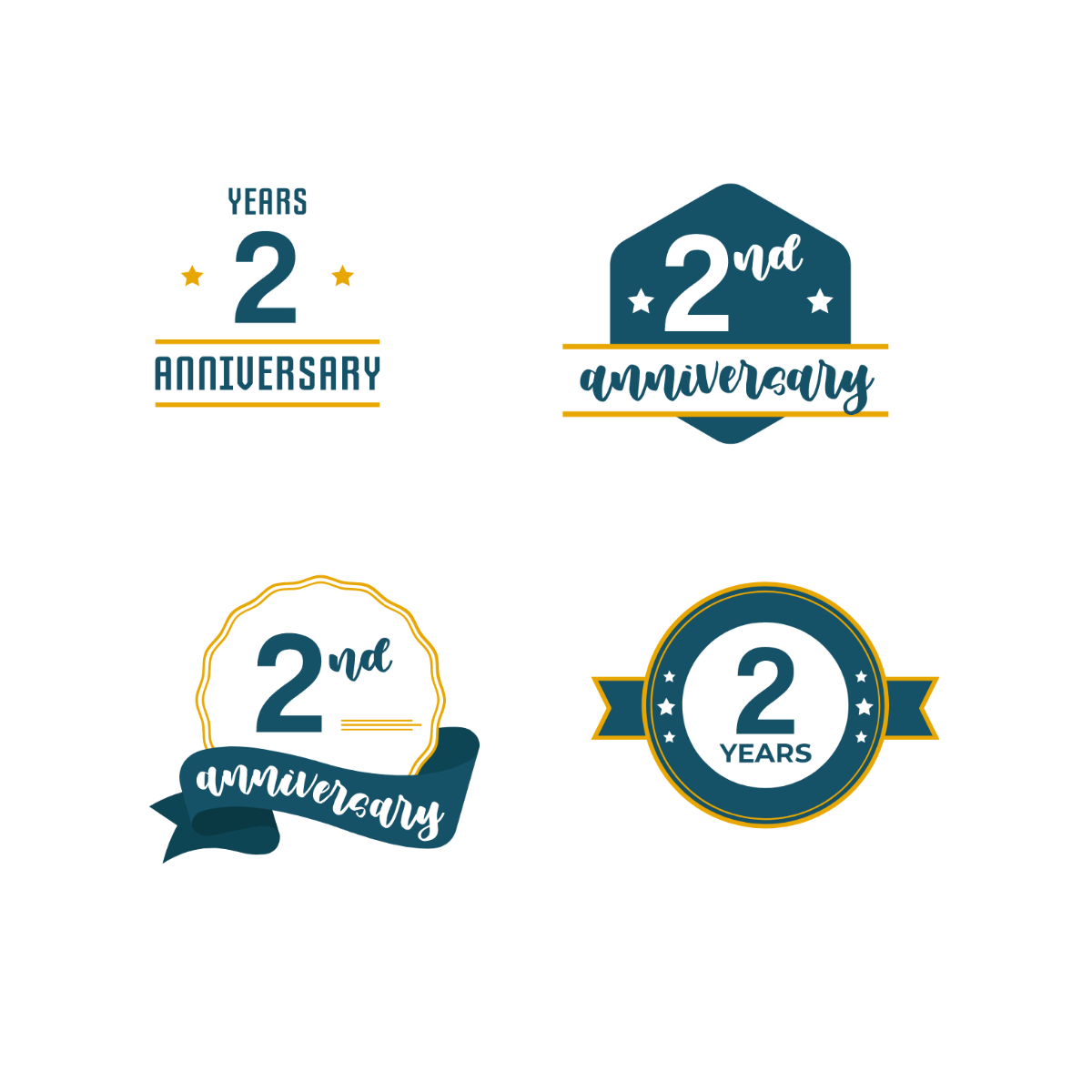 Free 2nd Anniversary Vector Template
