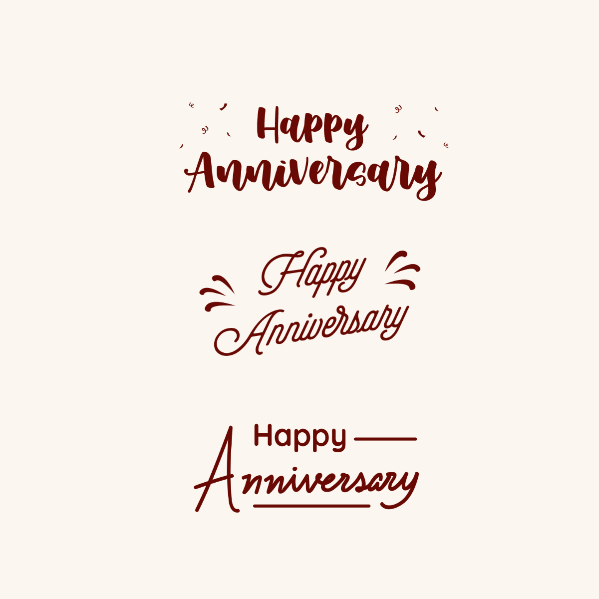 Happy Anniversary Text Vector Template
