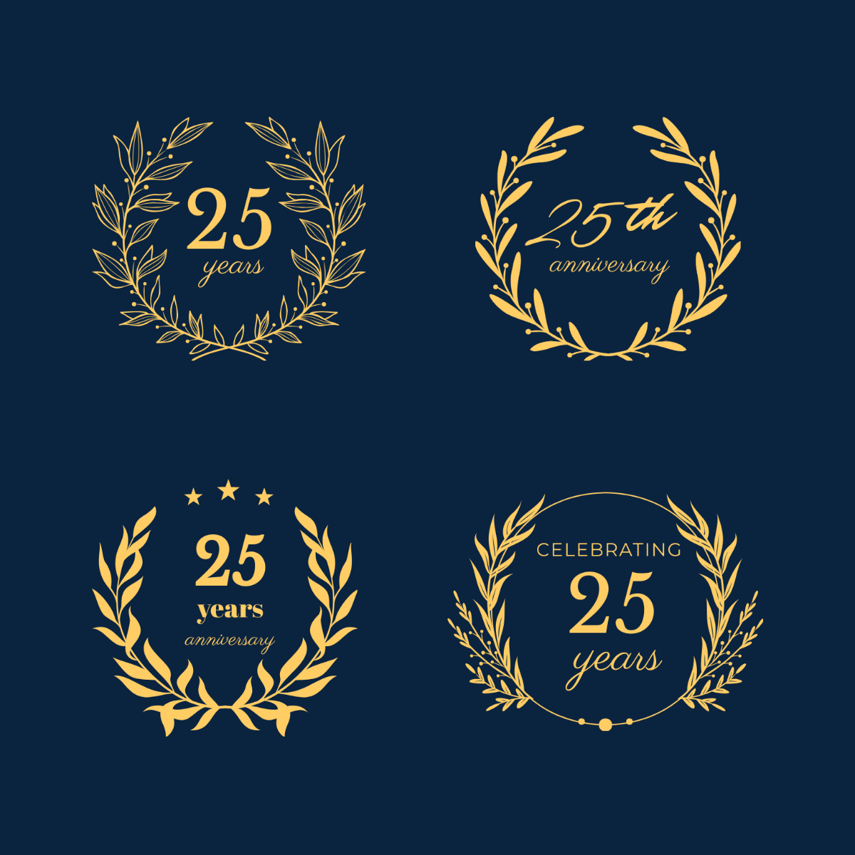 Free 25th Anniversary Vector Template
