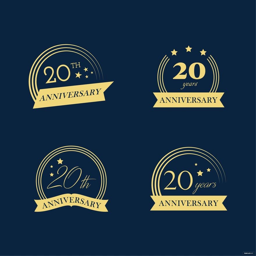 Free 20th Anniversary Vector Template