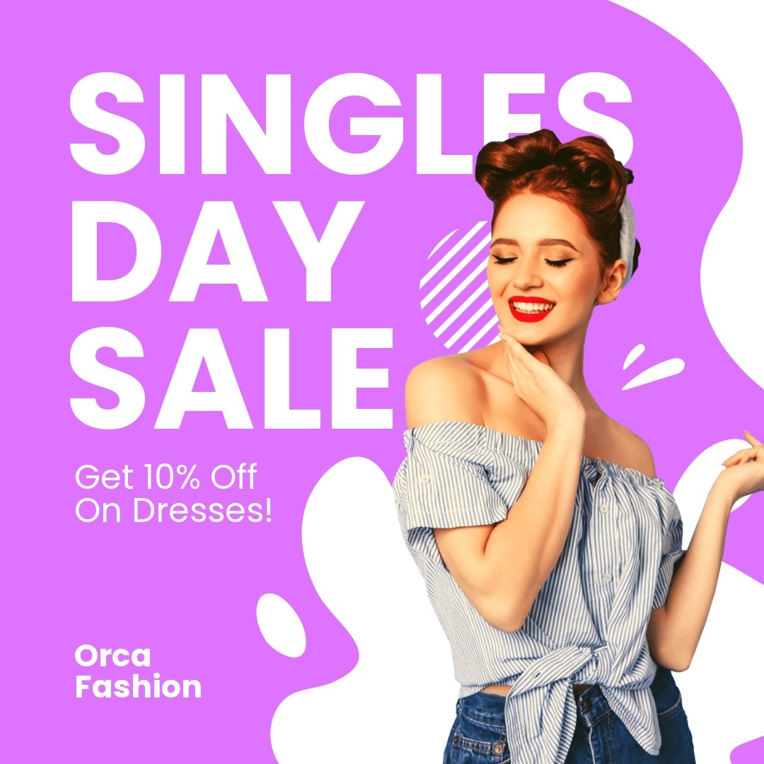 Free Singles Day Sale Instagram Post Template