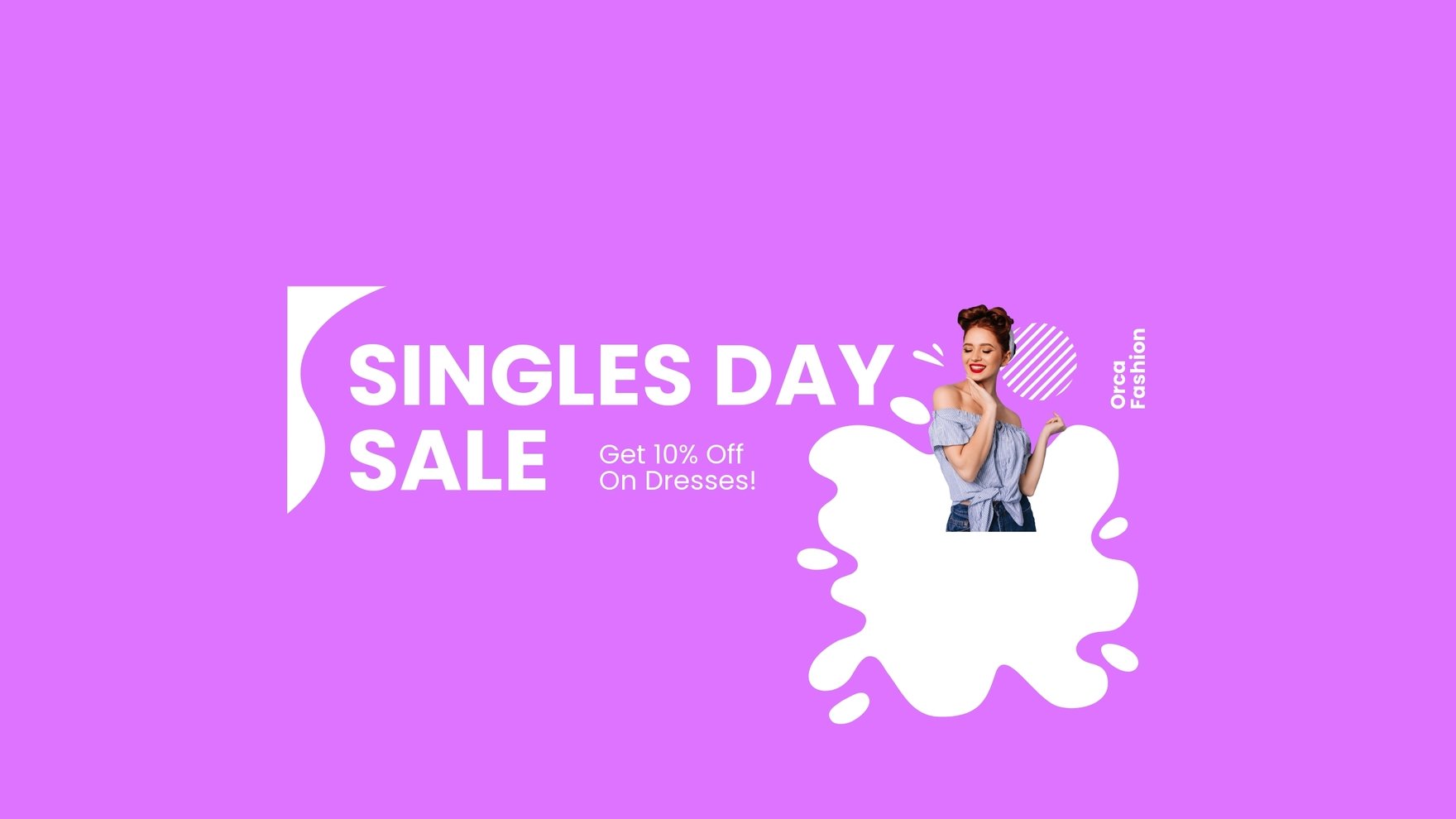Free Singles Day Sale Youtube Banner Template
