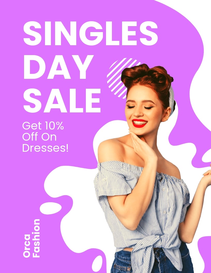 Singles Day Sale Flyer Template in Word, Google Docs, PSD, Apple Pages, Publisher