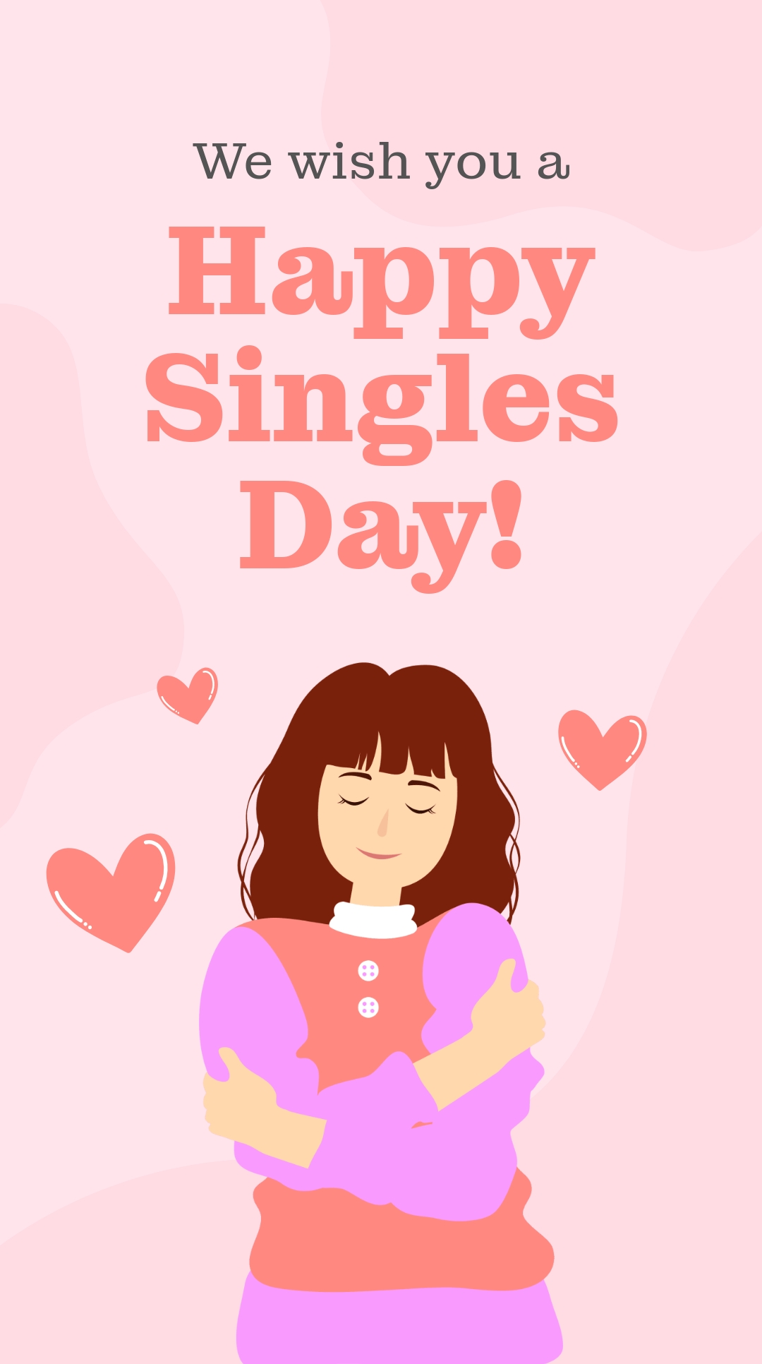 Free Happy Singles Day WhatsApp Post Template
