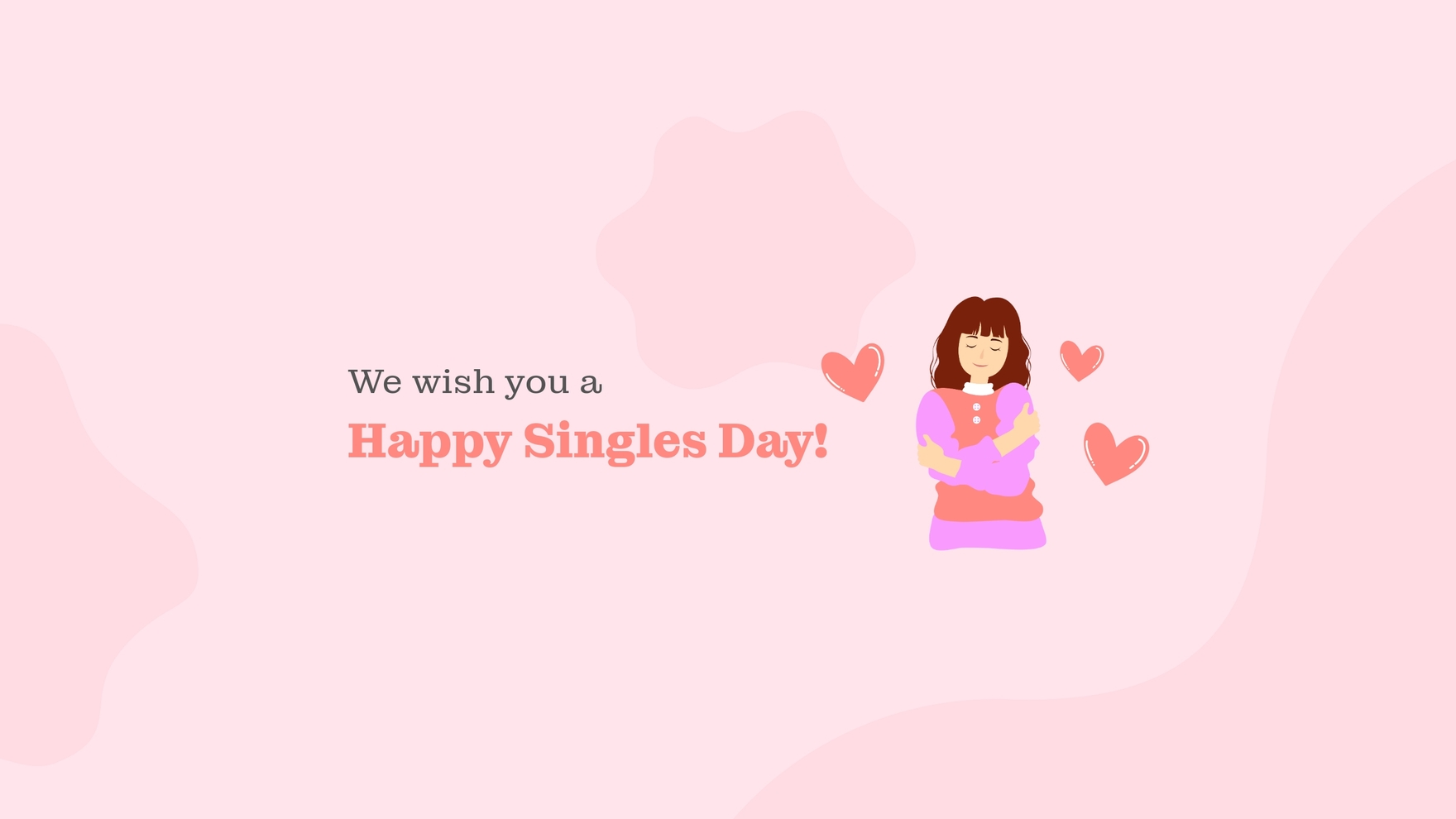 Free Happy Singles Day YouTube Banner Template