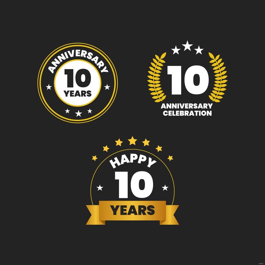 Free 10th Year Anniversary Vector in Illustrator, EPS, SVG, JPG, PNG