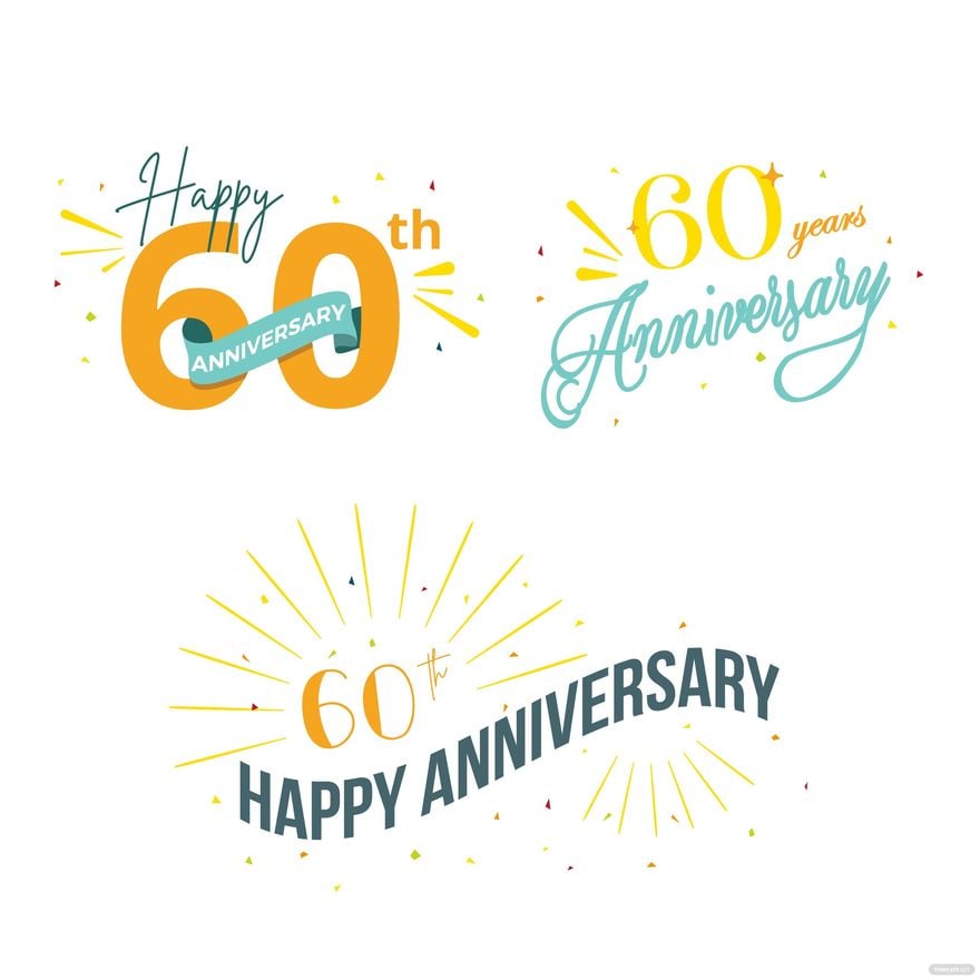 60th wedding anniversary logo