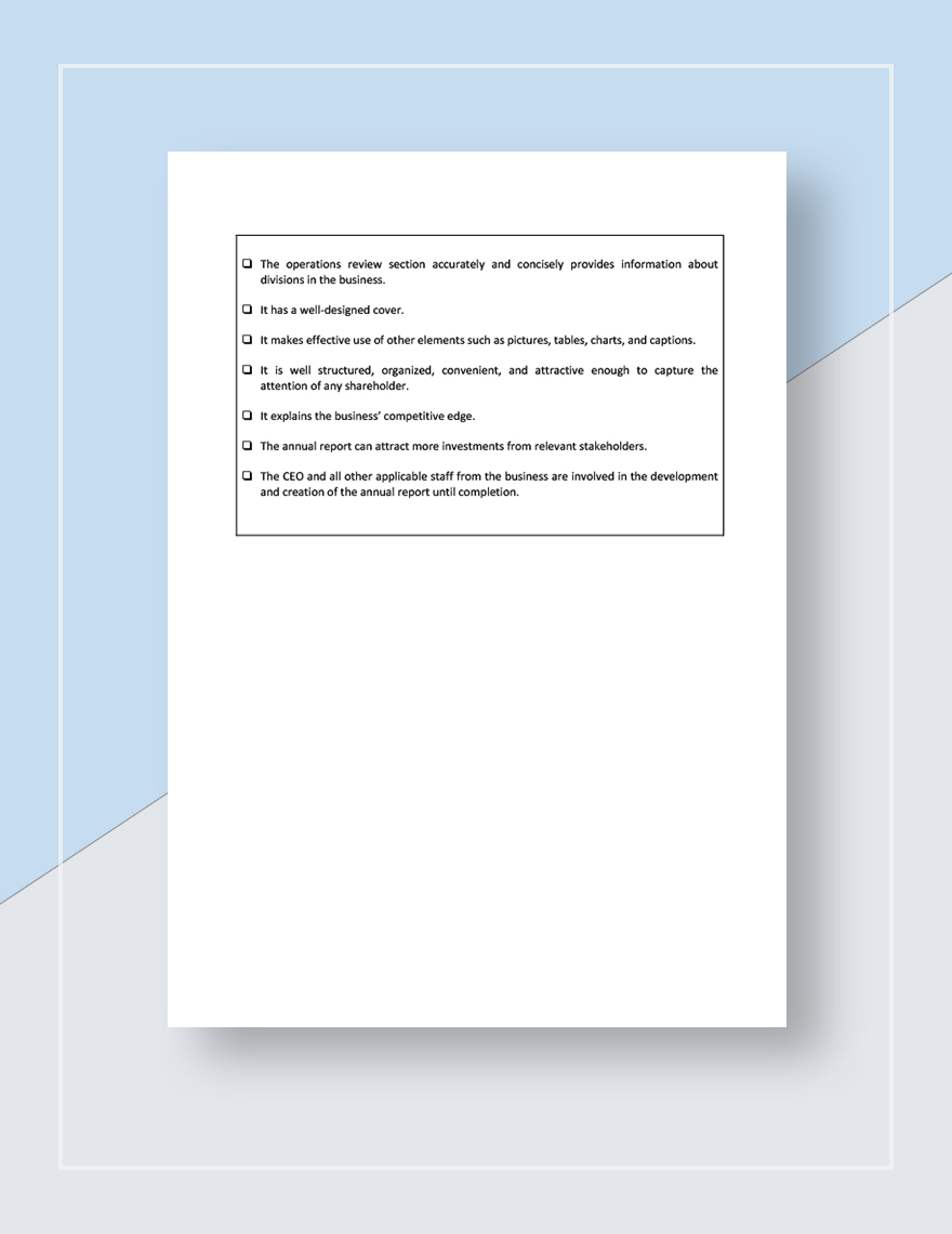 Checklist Dealing with Shareholders and Investors Template