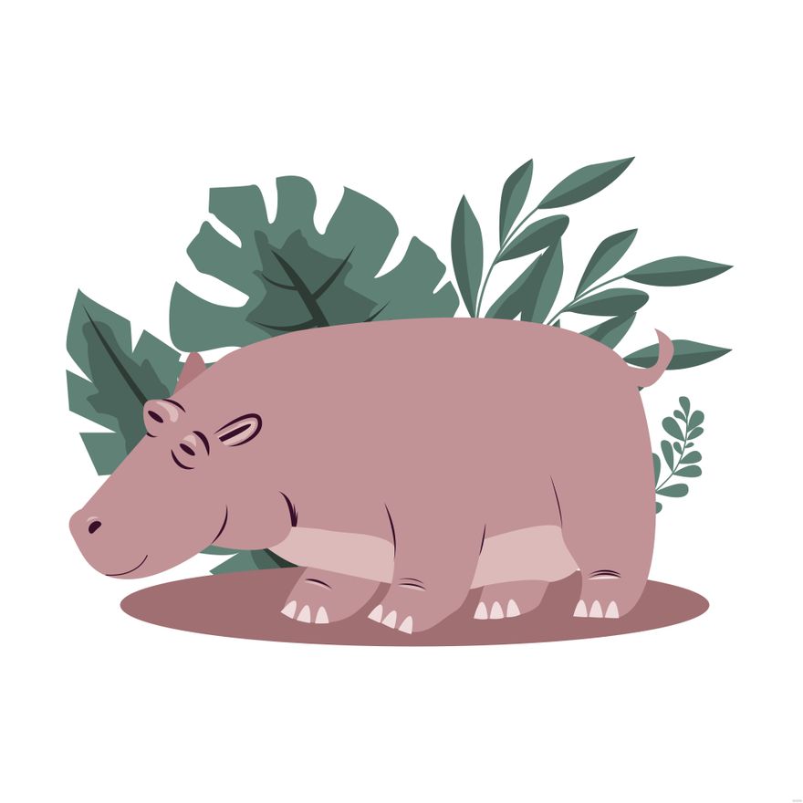 Hippo Illustration in Illustrator, EPS, SVG, JPG, PNG