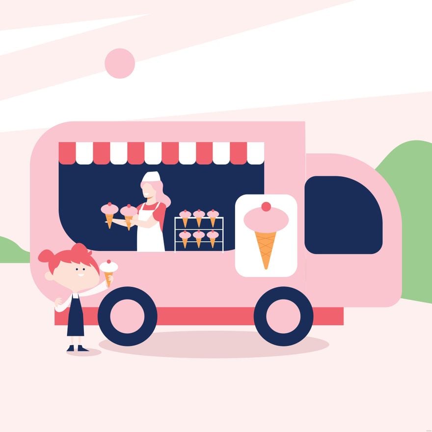 Free Food Truck Illustration in Illustrator, EPS, SVG, JPG, PNG