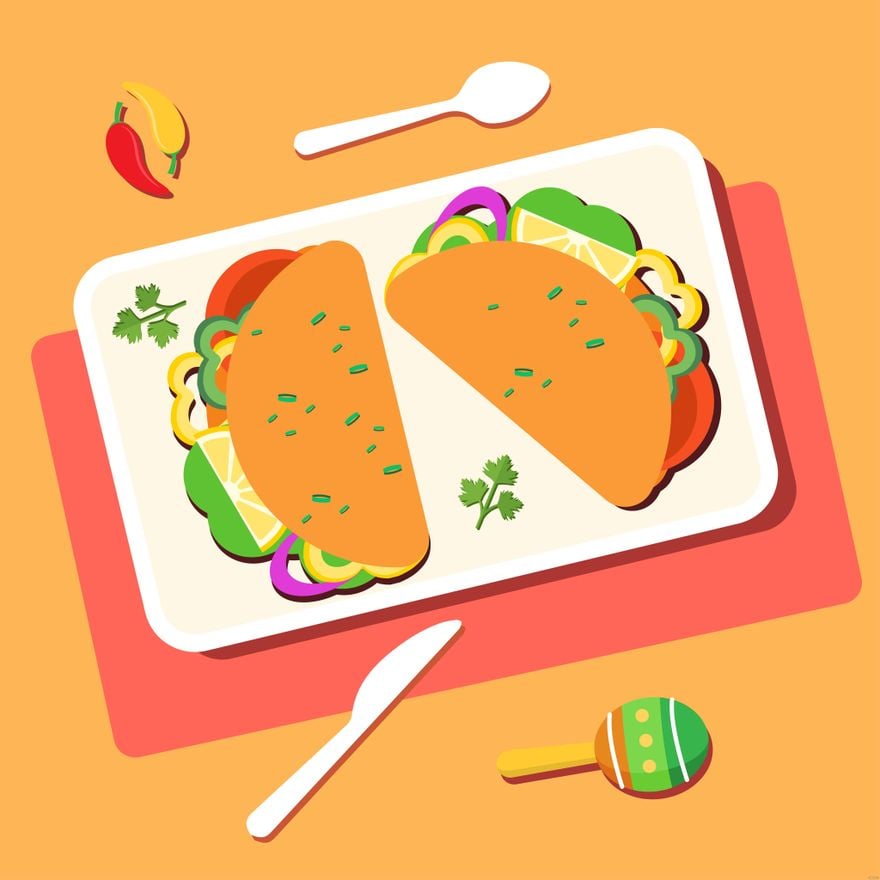 Mexican Food Illustration in Illustrator, EPS, SVG, JPG, PNG