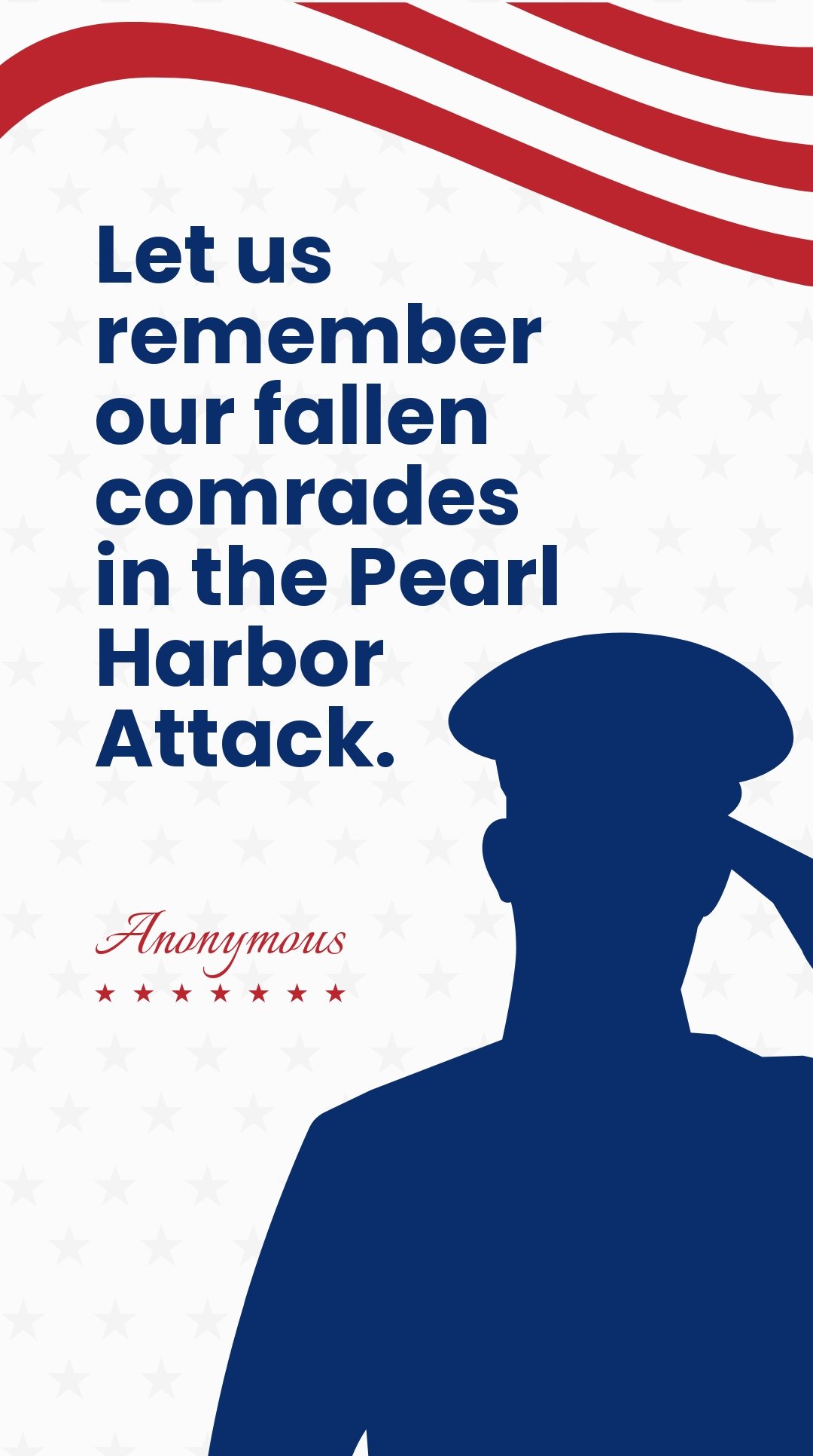 Free Pearl Harbor Remembrance Day Quote Instagram Story Template