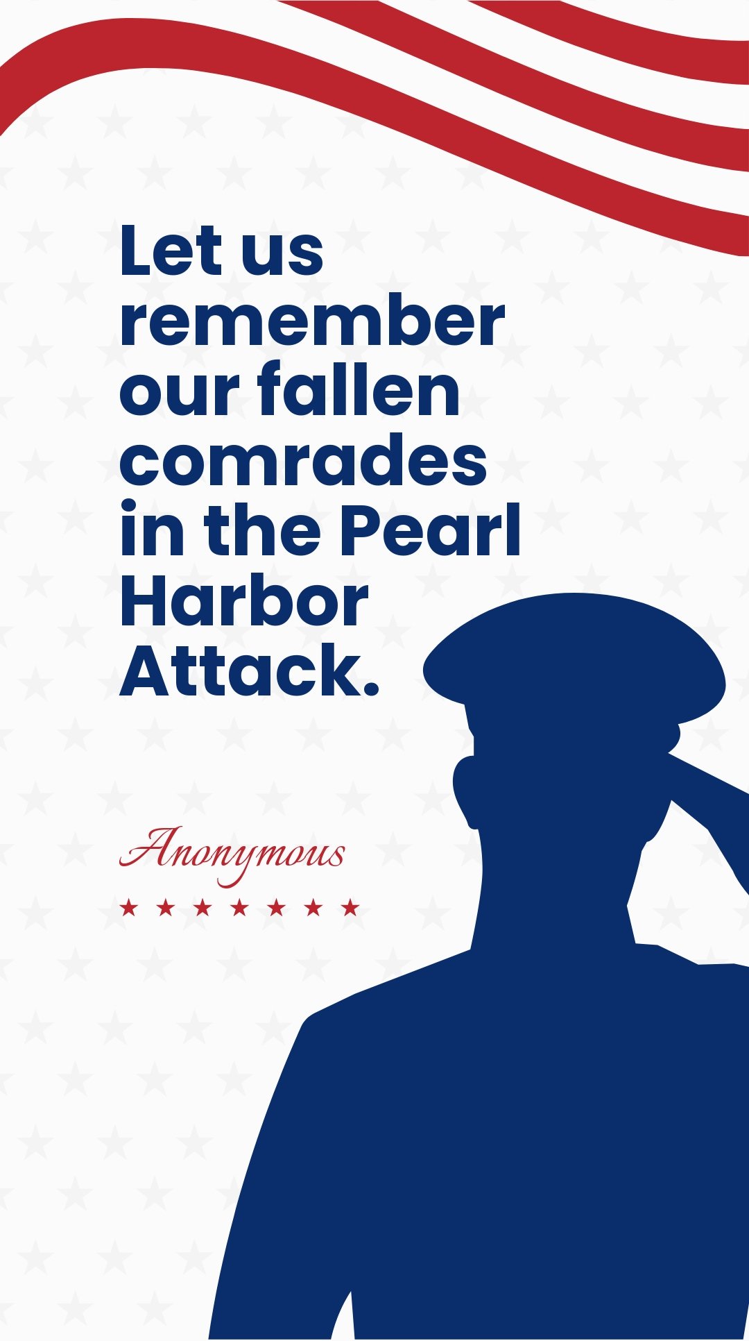 Free Pearl Harbor Remembrance Day Quote Whatsapp Post Template