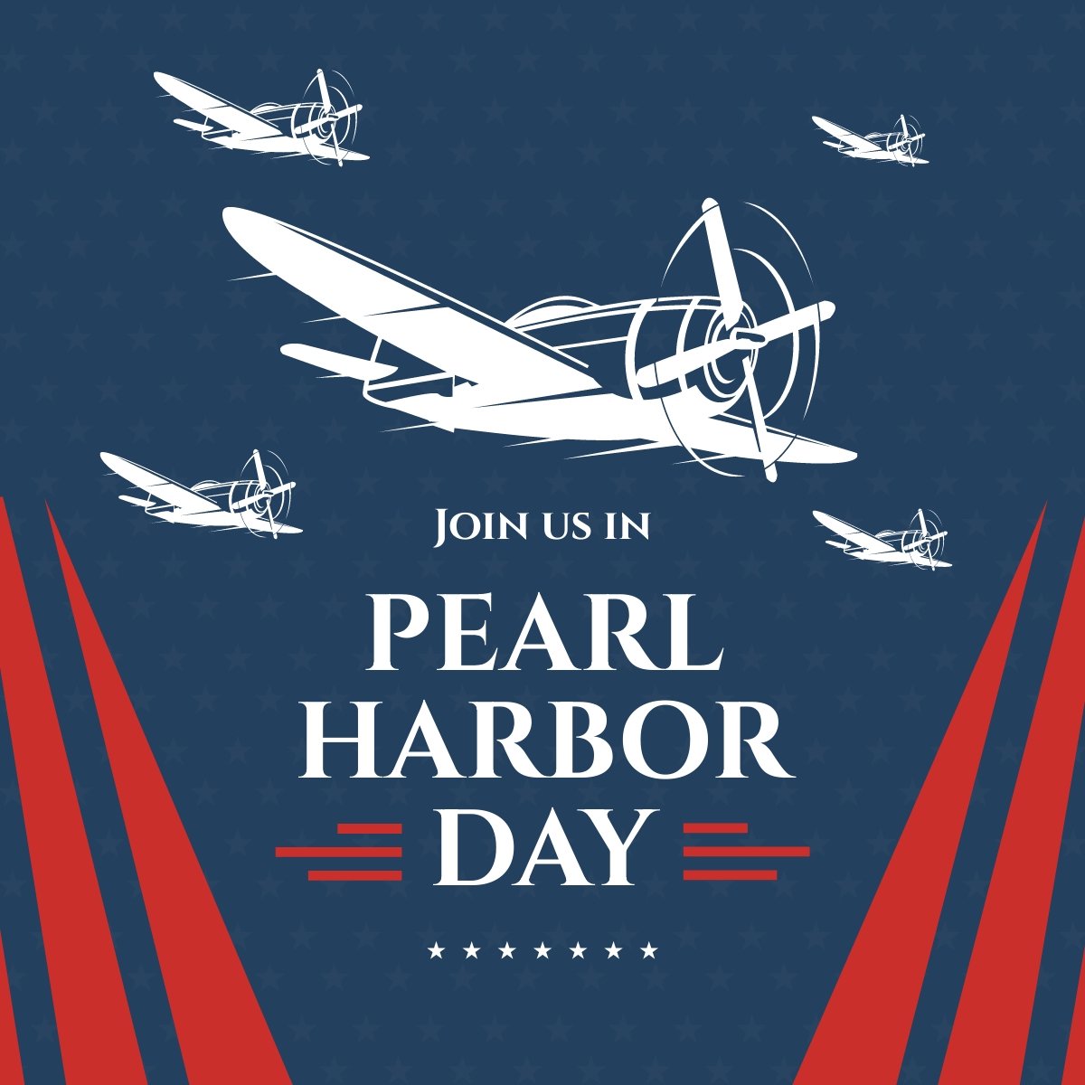 Free Pearl Harbor Day Event Linkedin Post Template