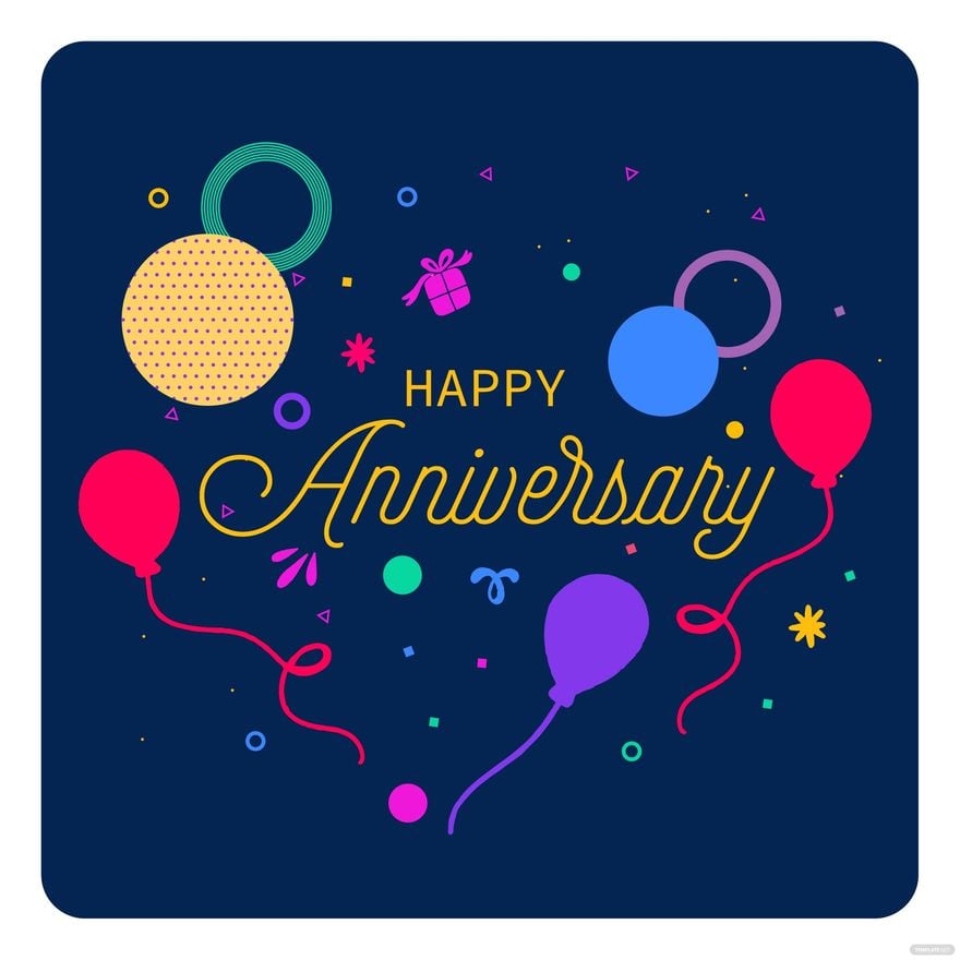 Free Colorful Happy Anniversary Vector