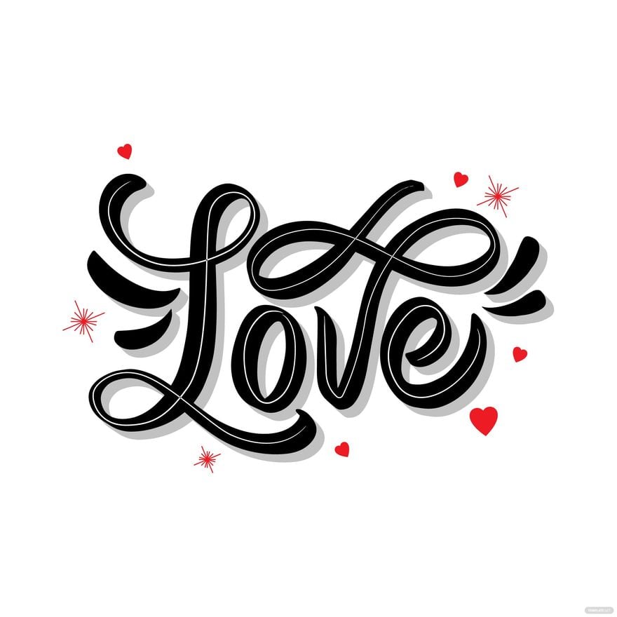 Free Love Text Vector