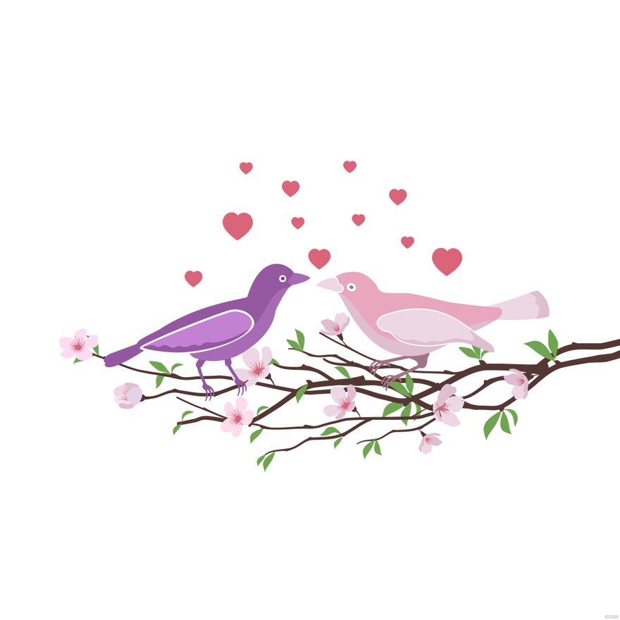 Love Birds Vector in Illustrator, EPS, SVG, JPG, PNG
