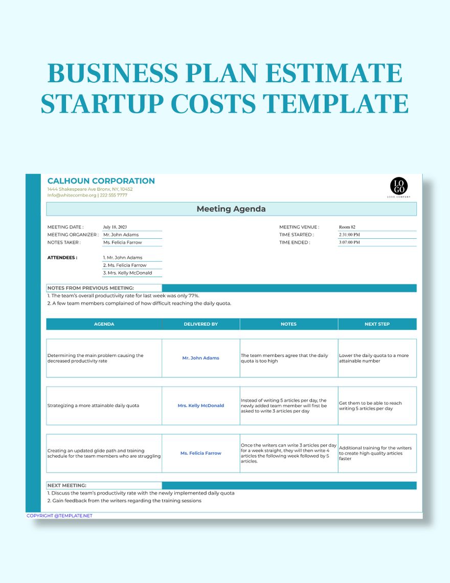 IT Meeting Agenda Template - Google Docs, Word, Apple Pages | Template.net