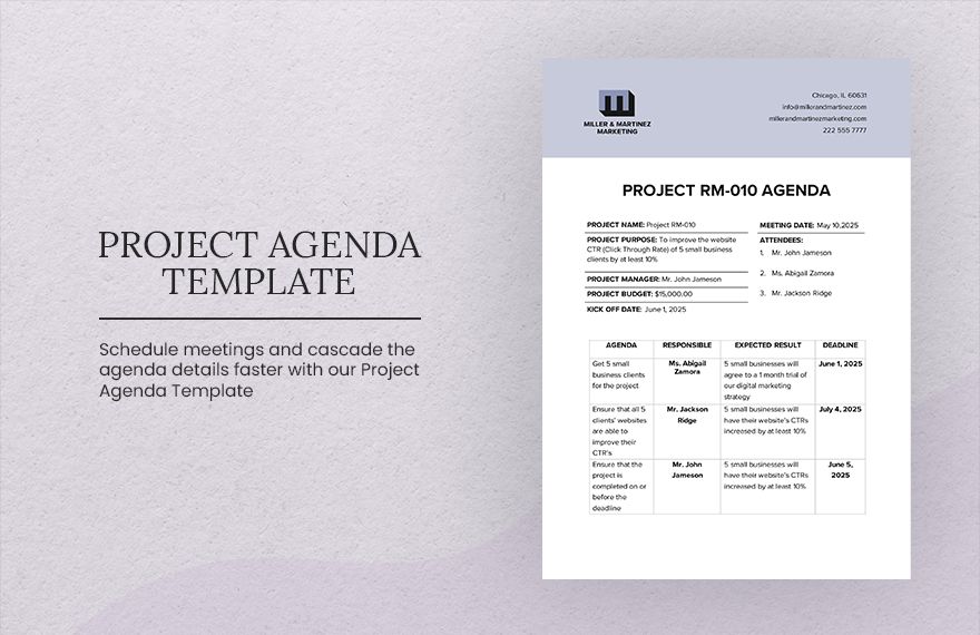 Free Agenda Template Google Docs