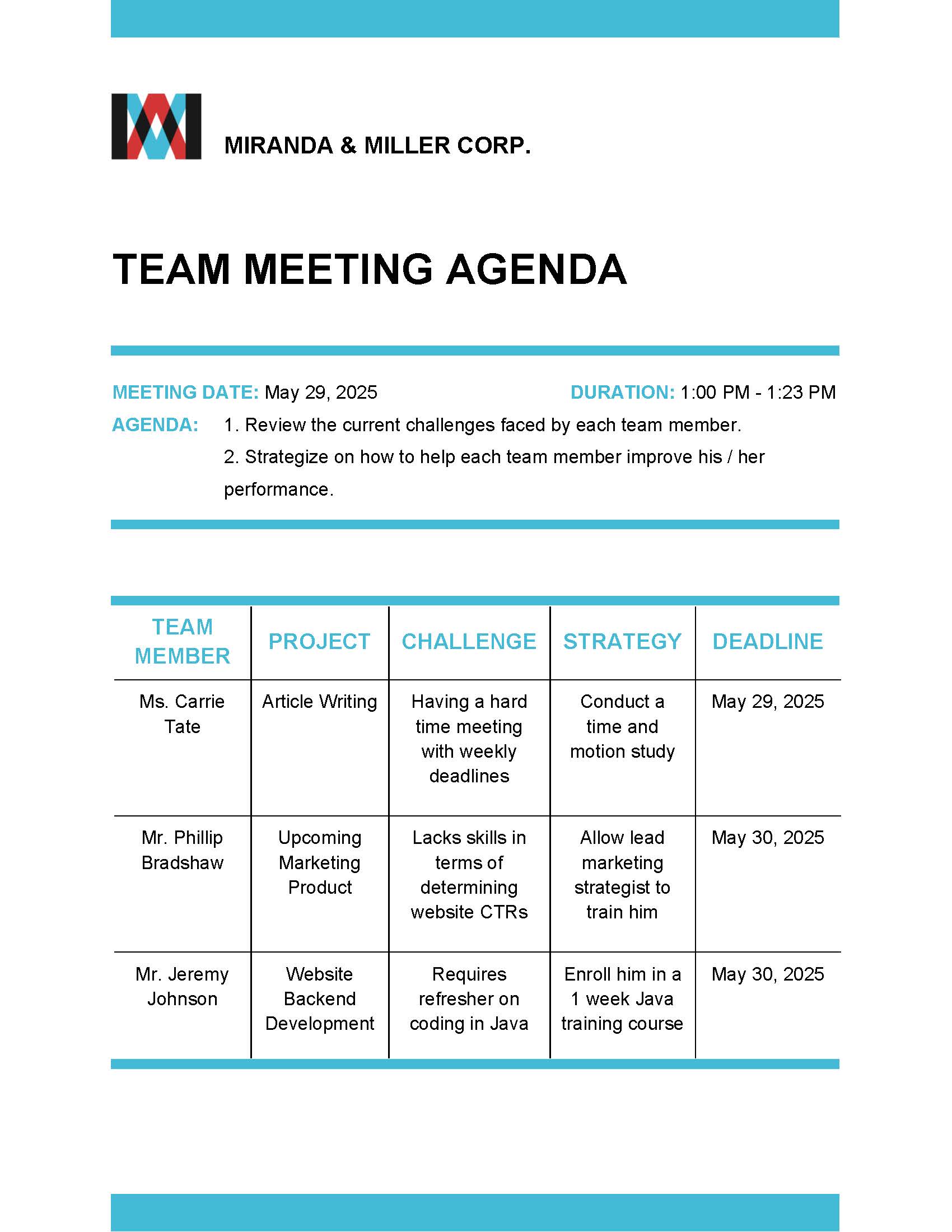 Free Team Meeting Agenda Template Google Docs, Excel, Word, Apple