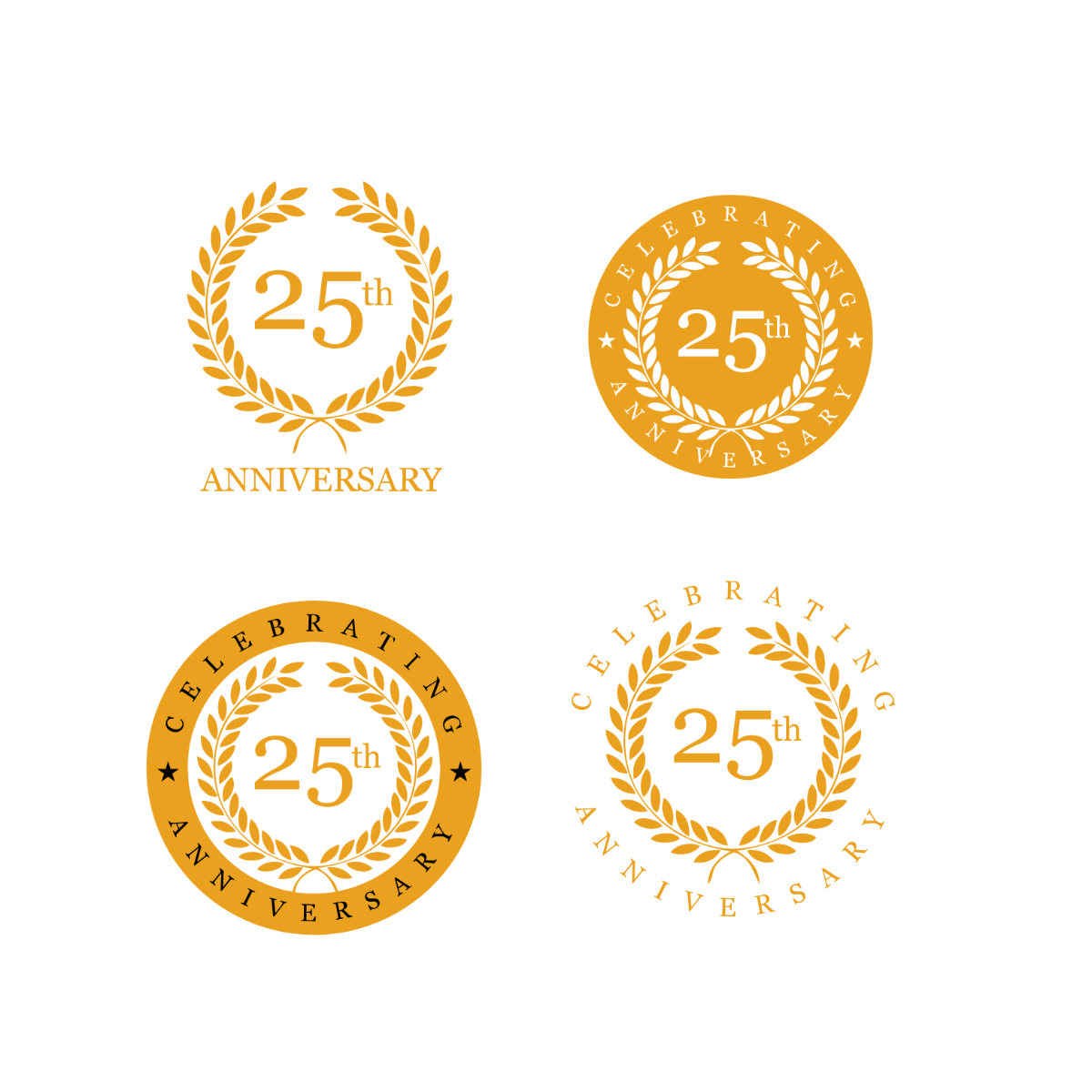 Happy Anniversary Logo Vector Template
