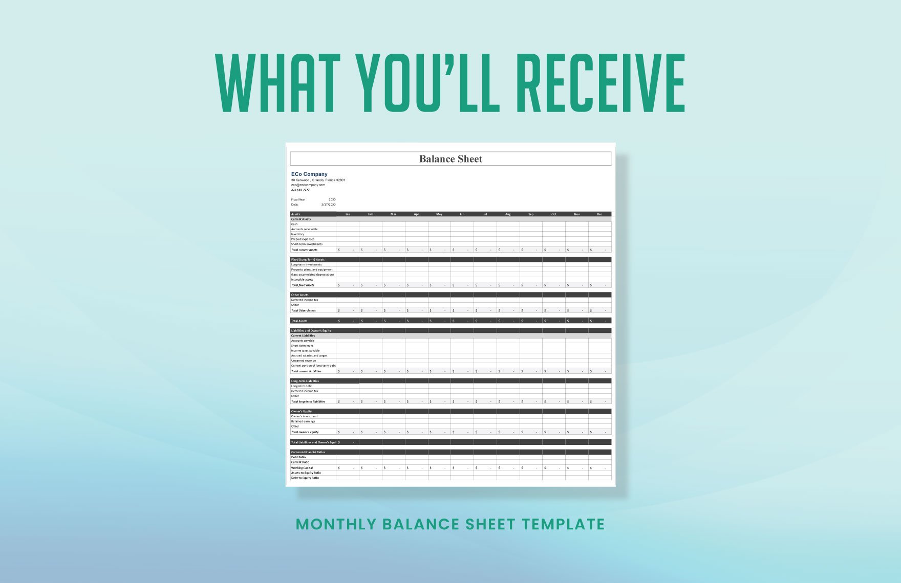 Monthly Balance Sheet Template